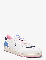 Polo Ralph Lauren - Court Sport Leather-Suede Sneaker - laag sneakers - white/navy/pink - 0
