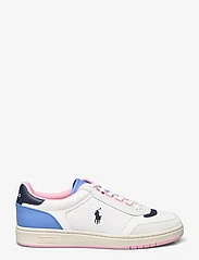 Polo Ralph Lauren - Court Sport Leather-Suede Sneaker - laag sneakers - white/navy/pink - 1