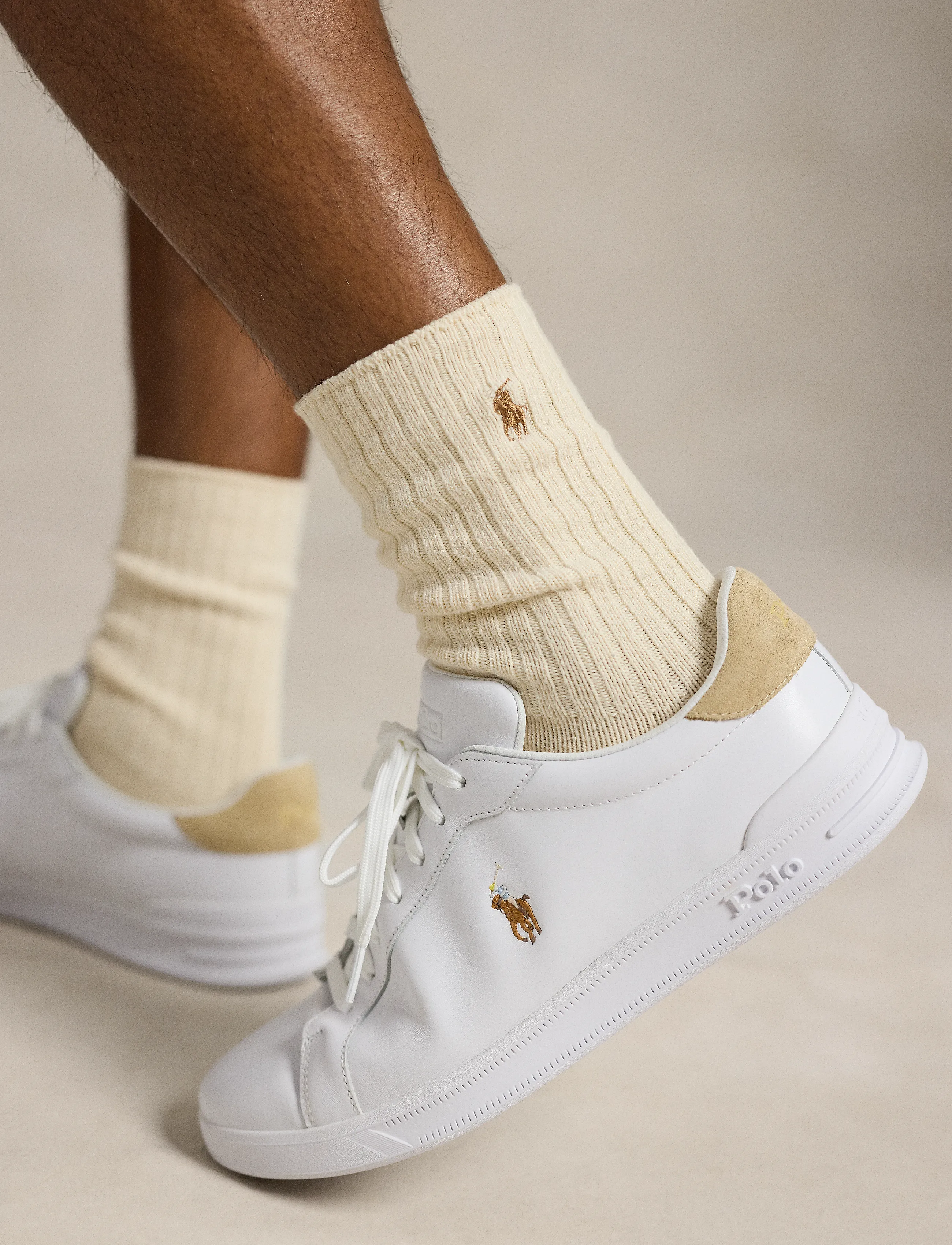 Polo Ralph Lauren - LEATHER-HRT CT II-SK-LTL - madala säärega - white/bone - 5