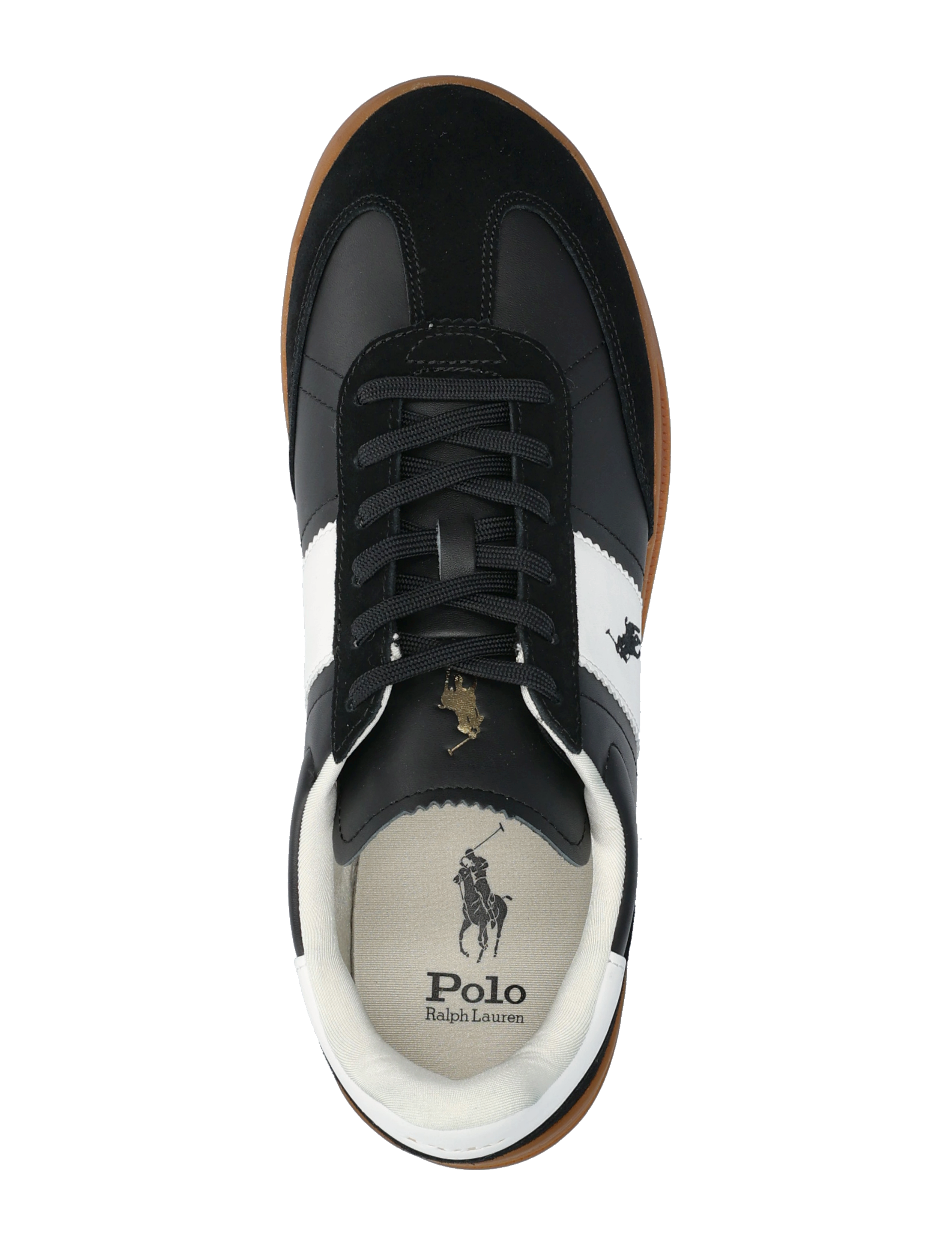 Polo Ralph Lauren - LEATHER/SUEDE-HRT AERA PP-SK-LTL - lave sneakers - black/white - 3