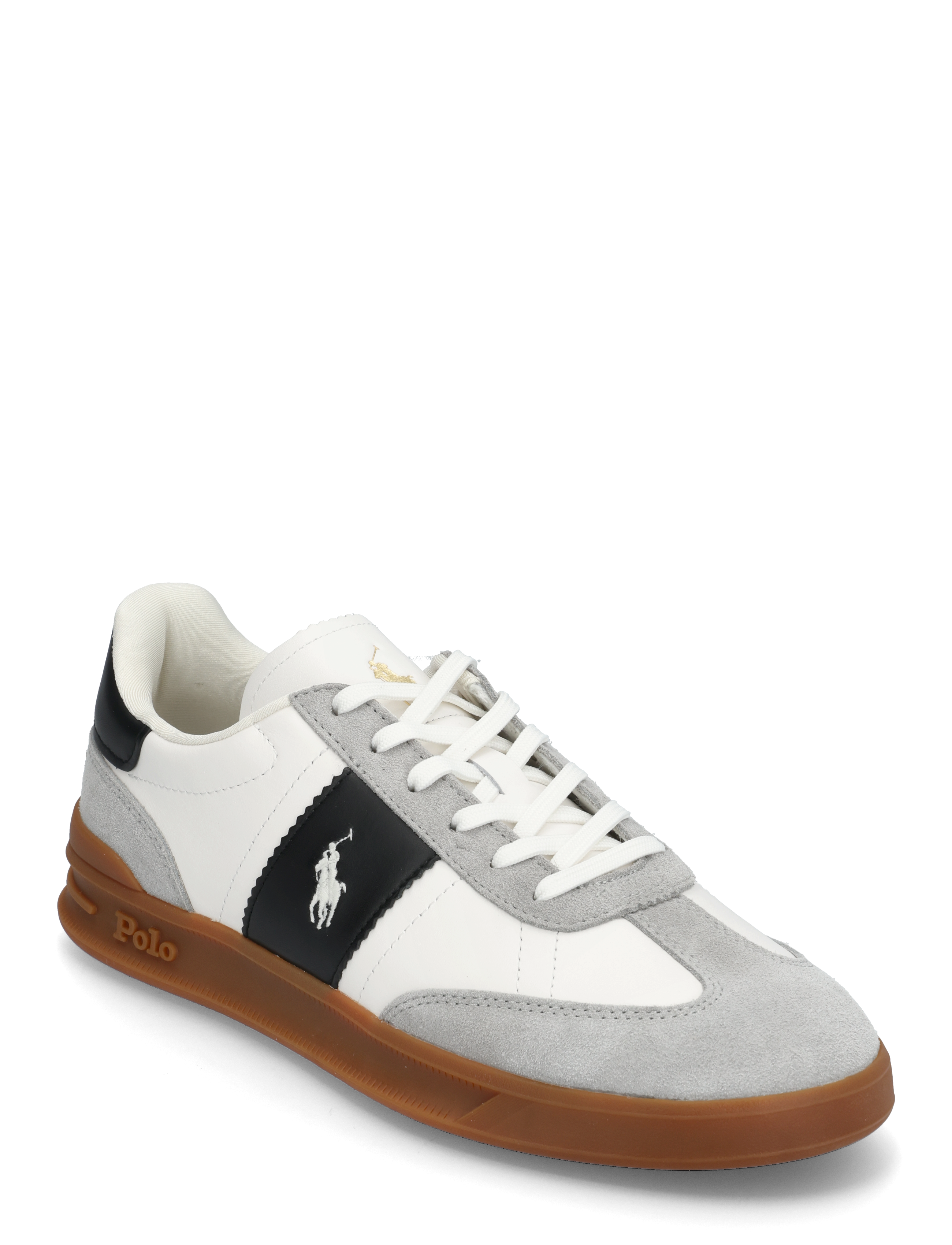 Polo Ralph Lauren LEATHER/SUEDE-HRT AERA PP-SK-LTL - Sneakers - WHITE/BLACK/SOFT / white