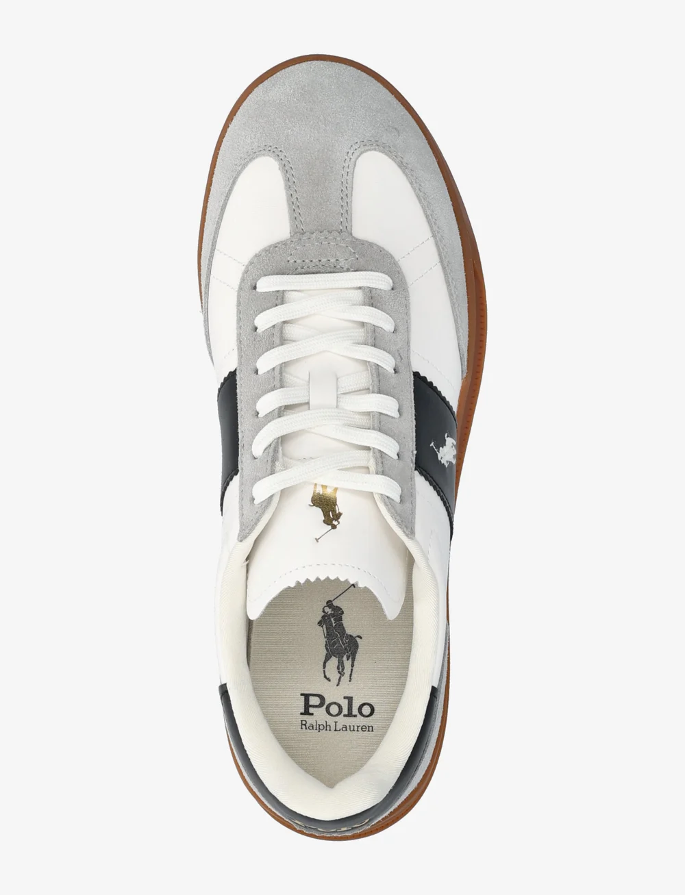 Polo Ralph Lauren - Heritage Aera Leather-Suede Sneaker - low tops - white/black/soft - 3