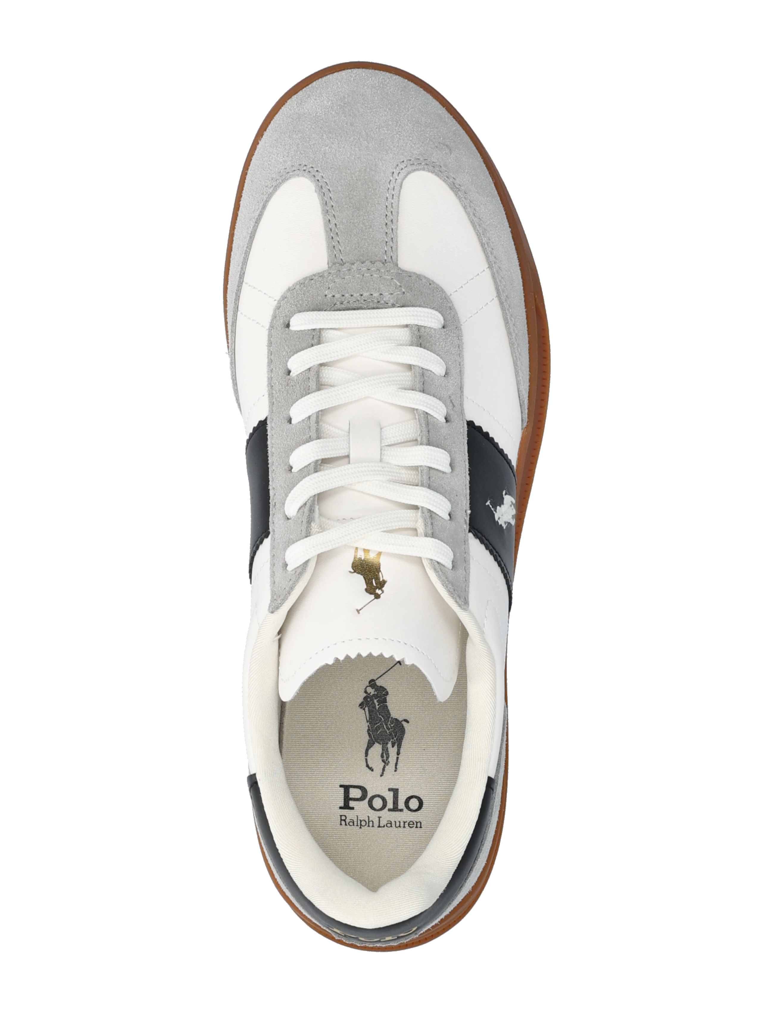 Polo Ralph Lauren - Heritage Aera Leather-Suede Sneaker - låga sneakers - white/black/soft - 3