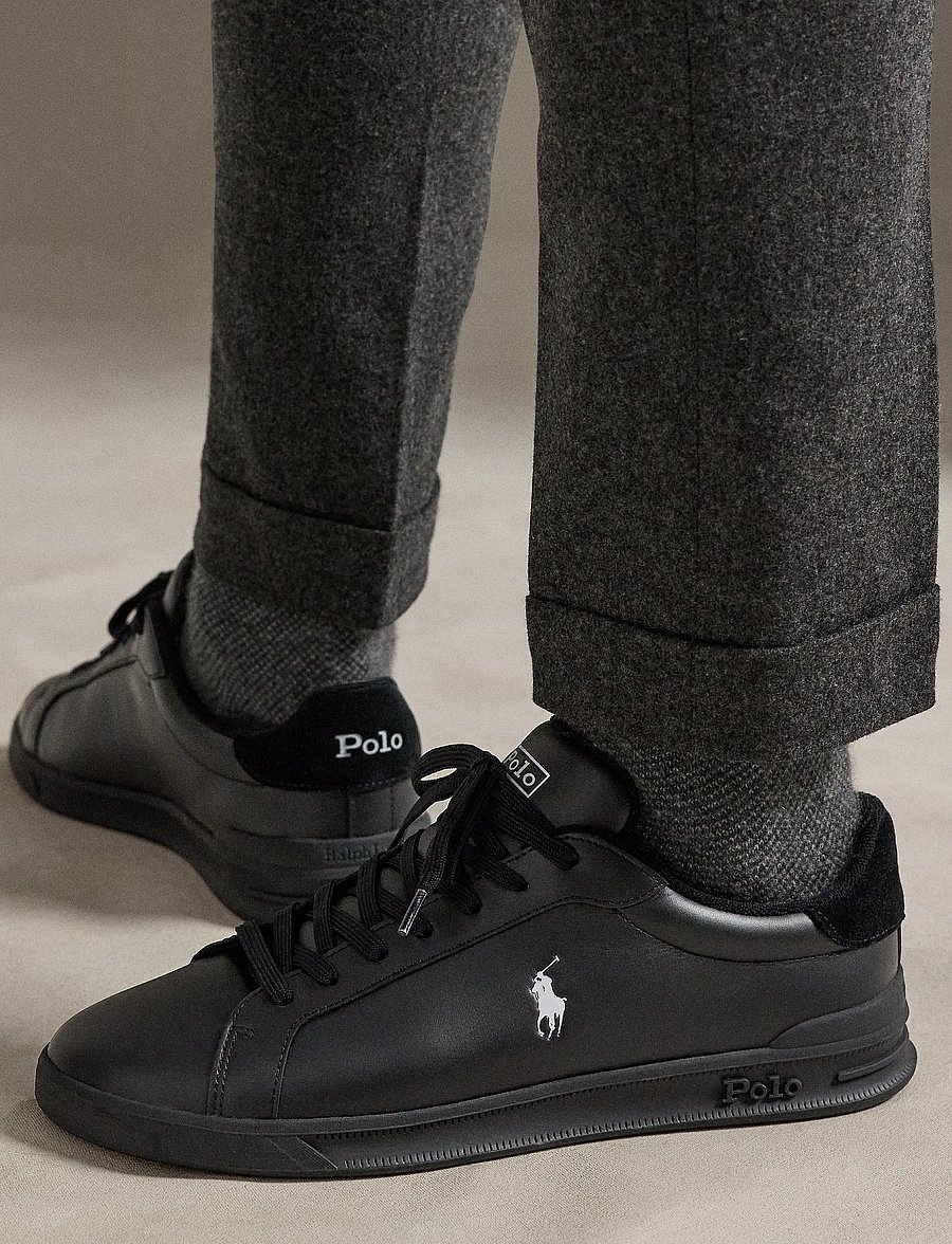 Polo Ralph Lauren - LEATHER-HRT CRT II-SK-LTL - baskets basses - black/soft grey p - 5