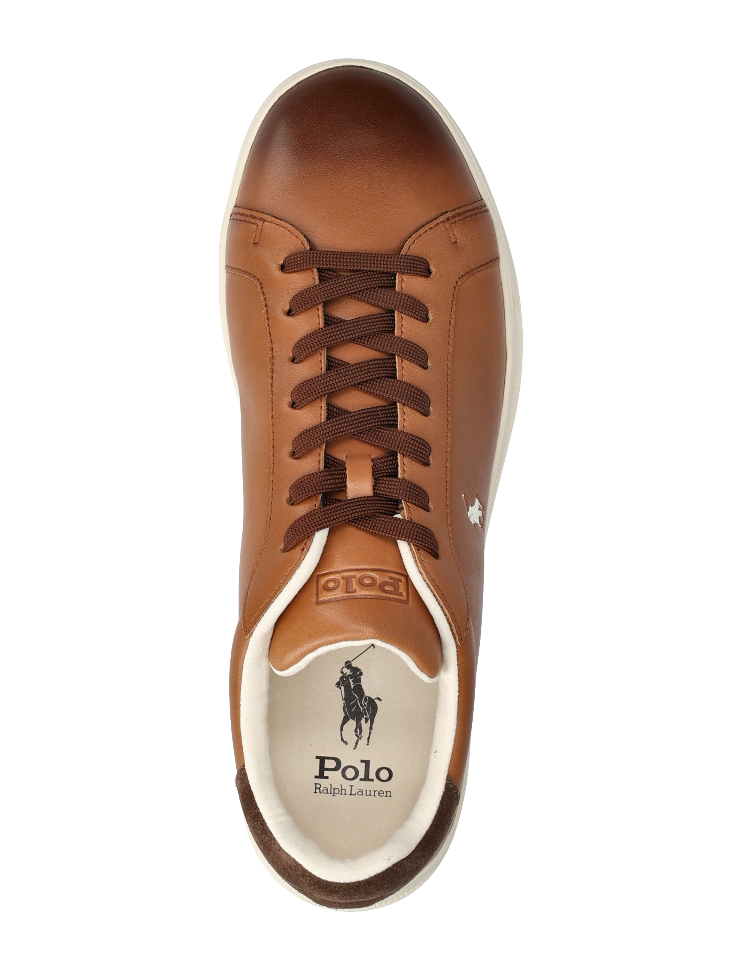 Polo Ralph Lauren - DRESS CALF-HRT CRT II-SK-LTL - baskets basses - tan/ecru pp - 3