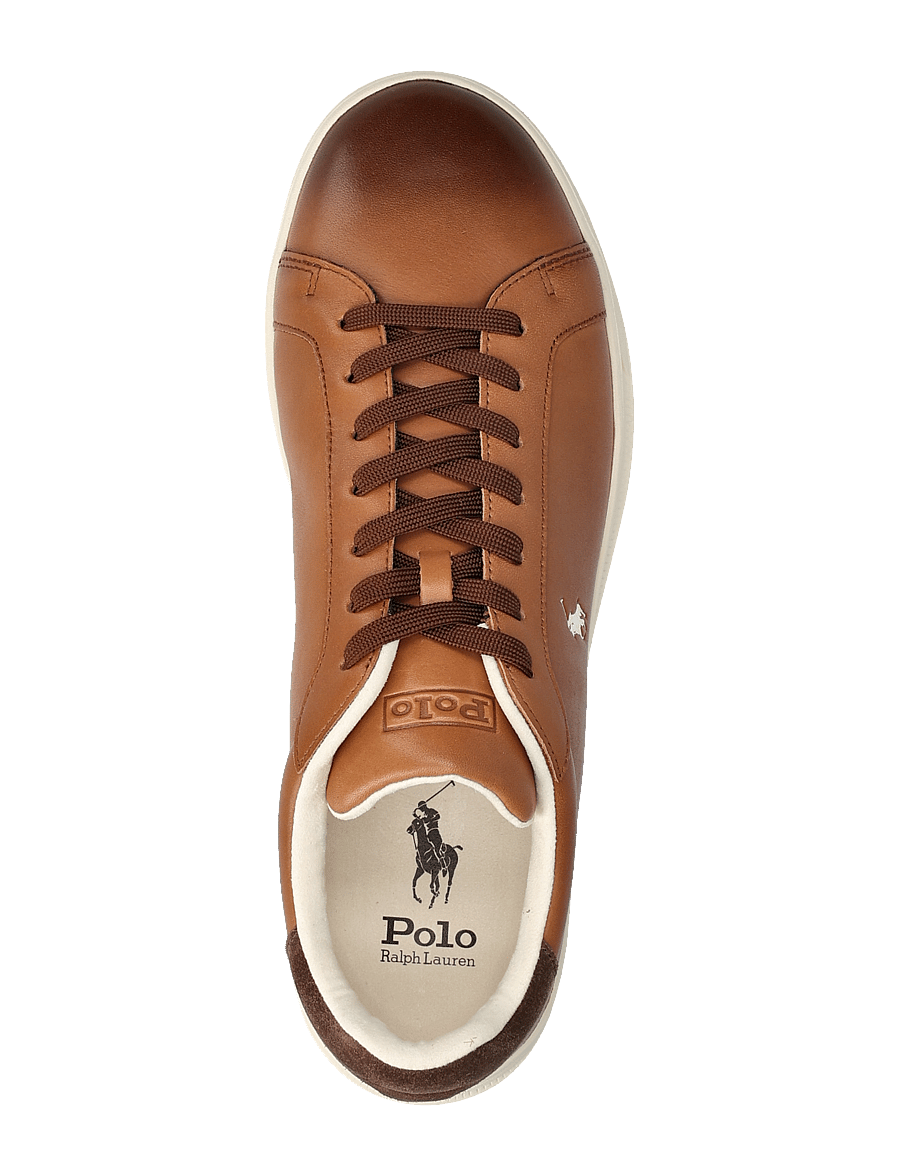 Polo Ralph Lauren - DRESS CALF-HRT CRT II-SK-LTL - baskets basses - tan/ecru pp - 3