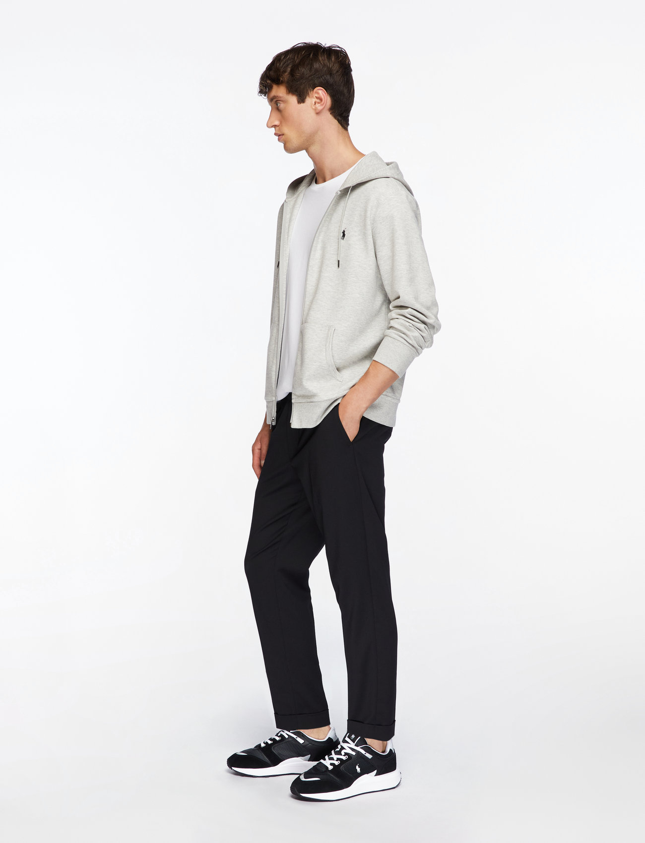 Polo Ralph Lauren - Train 89 V2 Suede-Paneled Sneaker - tennised - black/white - 3