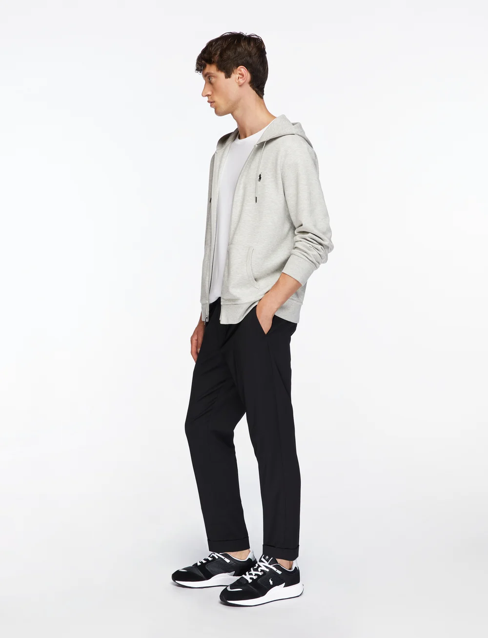 Polo Ralph Lauren - Train 89 V2 Suede-Paneled Sneaker - sneakers med lavt skaft - black/white - 3