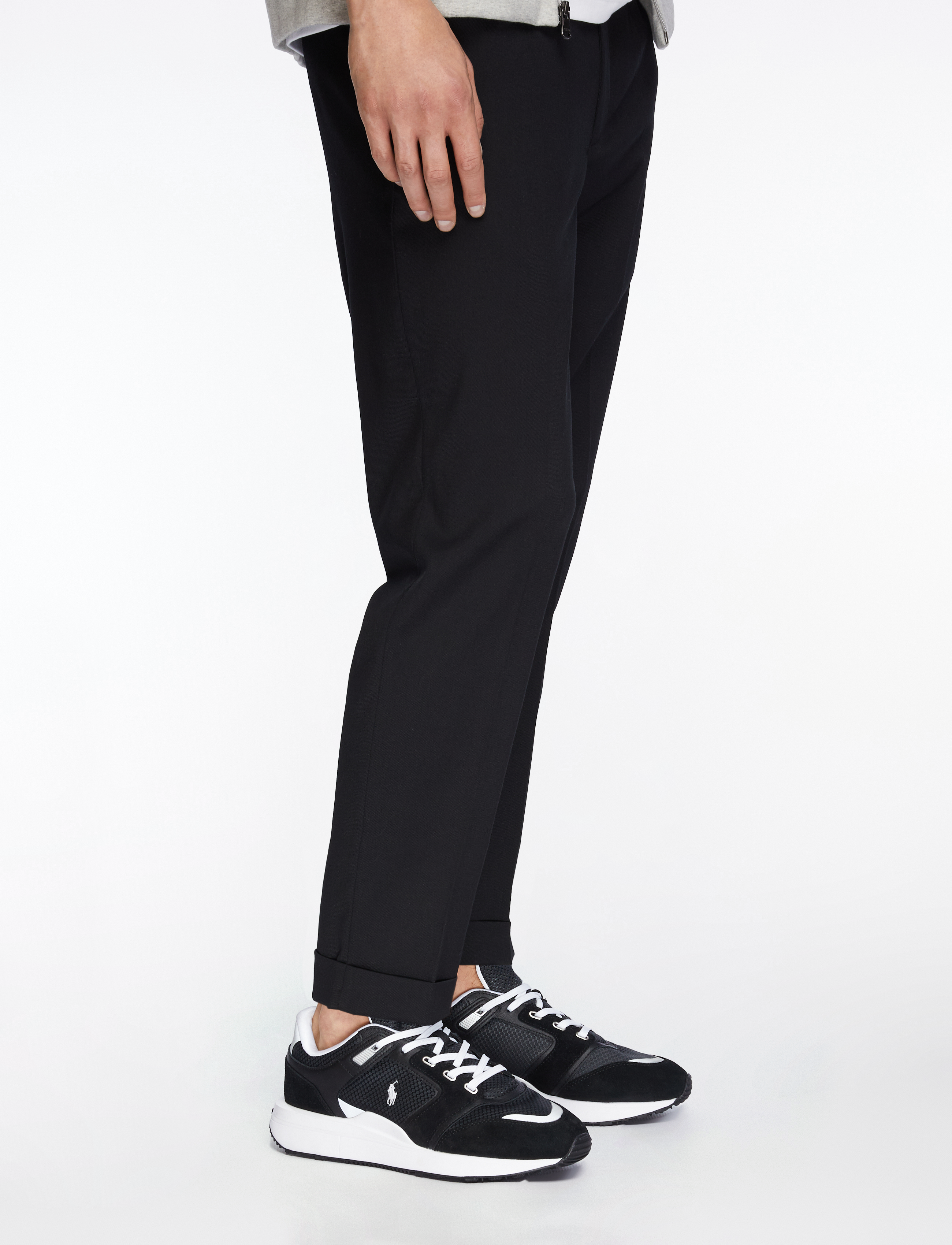 Polo Ralph Lauren Train 89 V2 Suede-Paneled Sneaker - Laisvalaikio batai - BLACK/WHITE / black