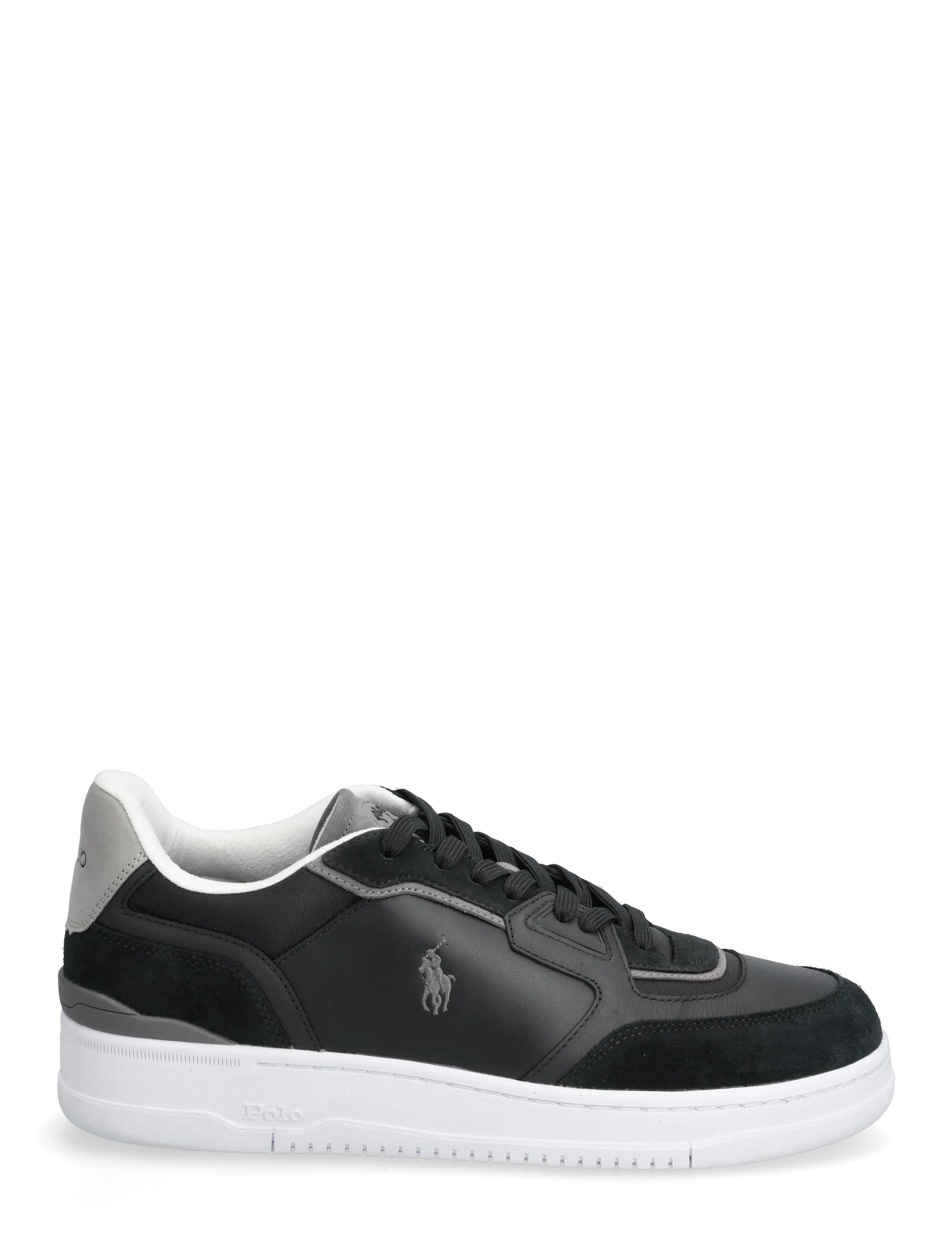 Polo Ralph Lauren - Open Masters Suede-Paneled Sneaker - black/grey - 1