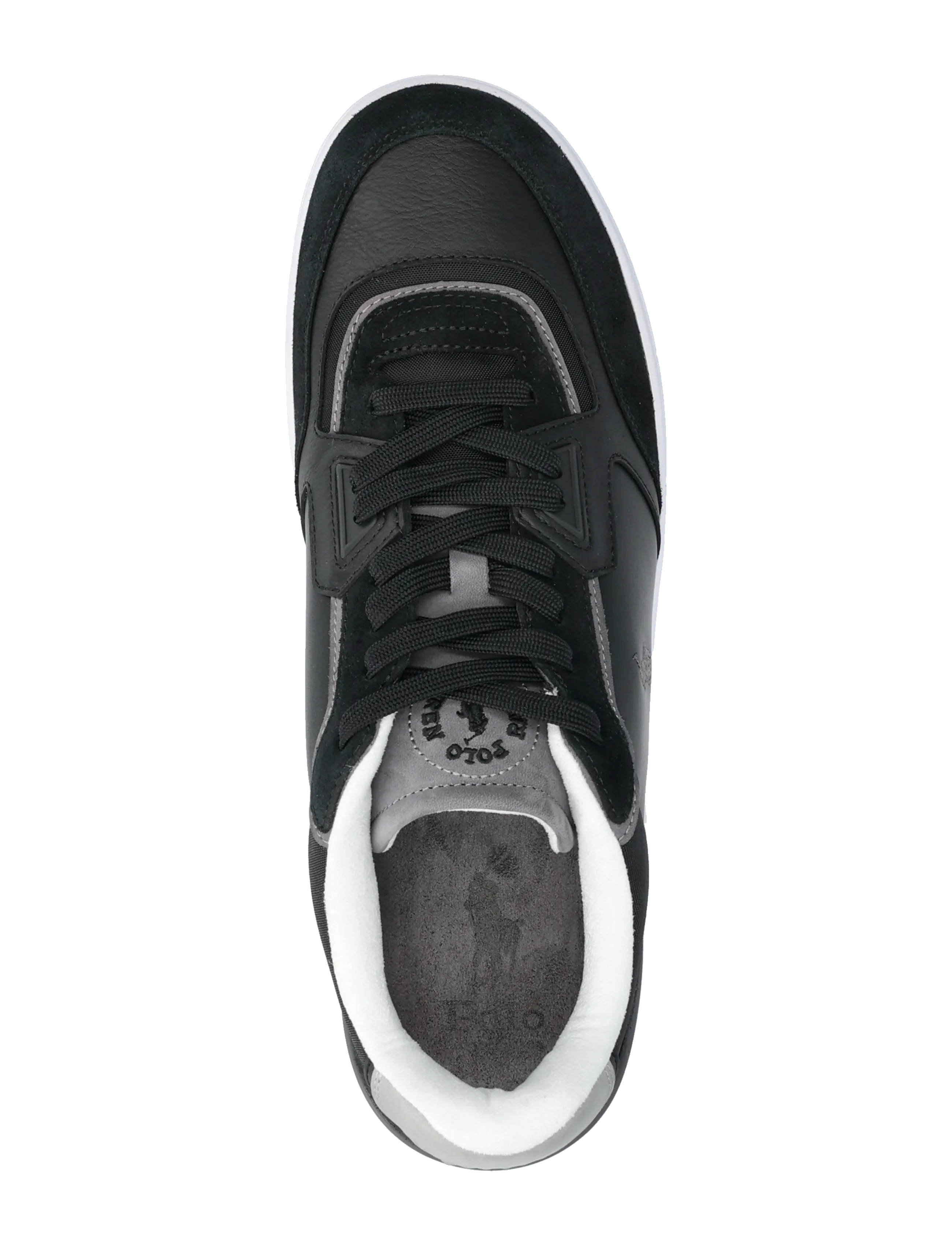 Polo Ralph Lauren - Open Masters Suede-Paneled Sneaker - black/grey - 3