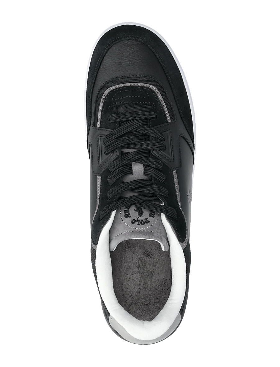 Polo Ralph Lauren - Open Masters Suede-Paneled Sneaker - black/grey - 3