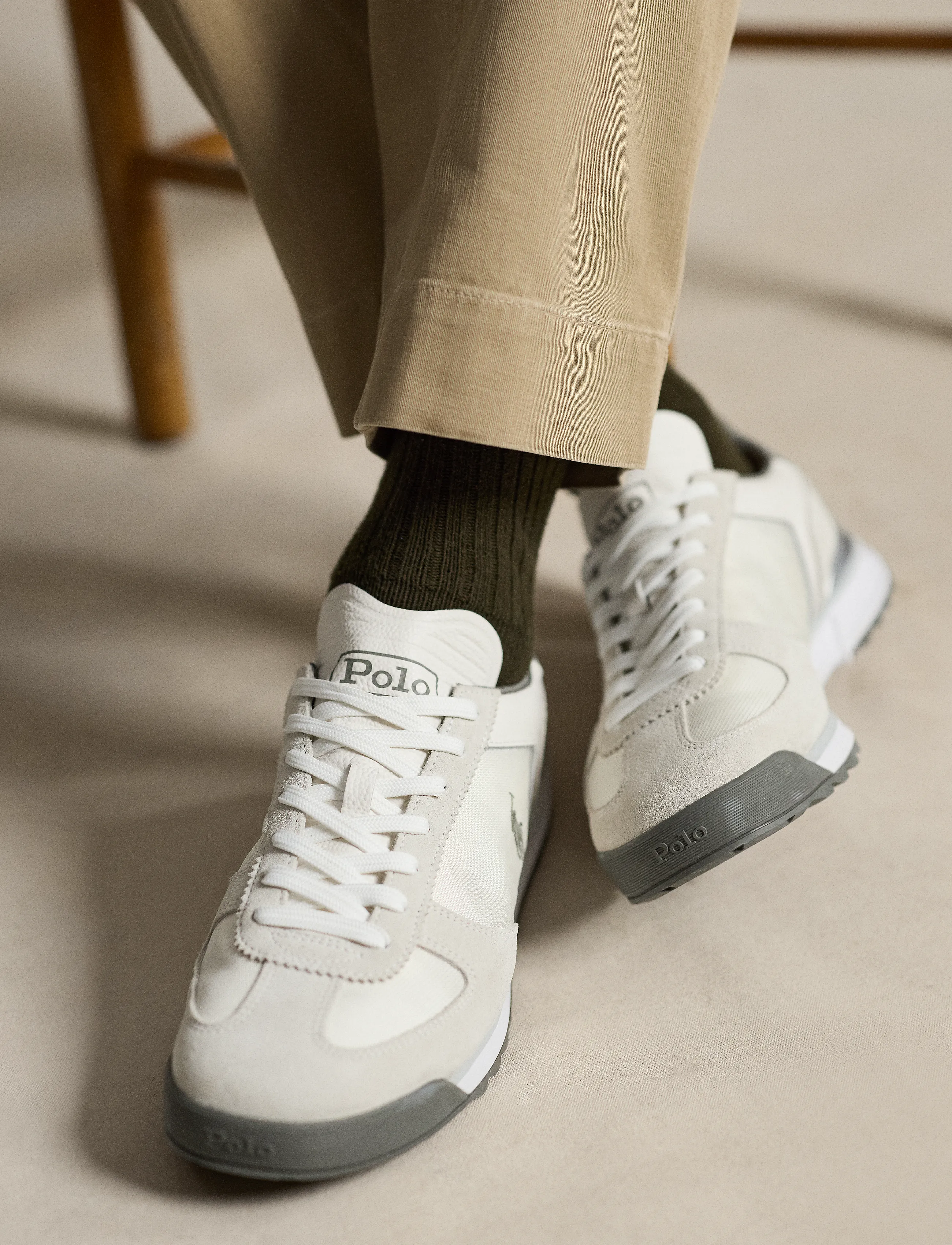 Polo Ralph Lauren - Varick Suede & Oxford Sneaker - nach anlass kaufen - white/grey/silver - 0