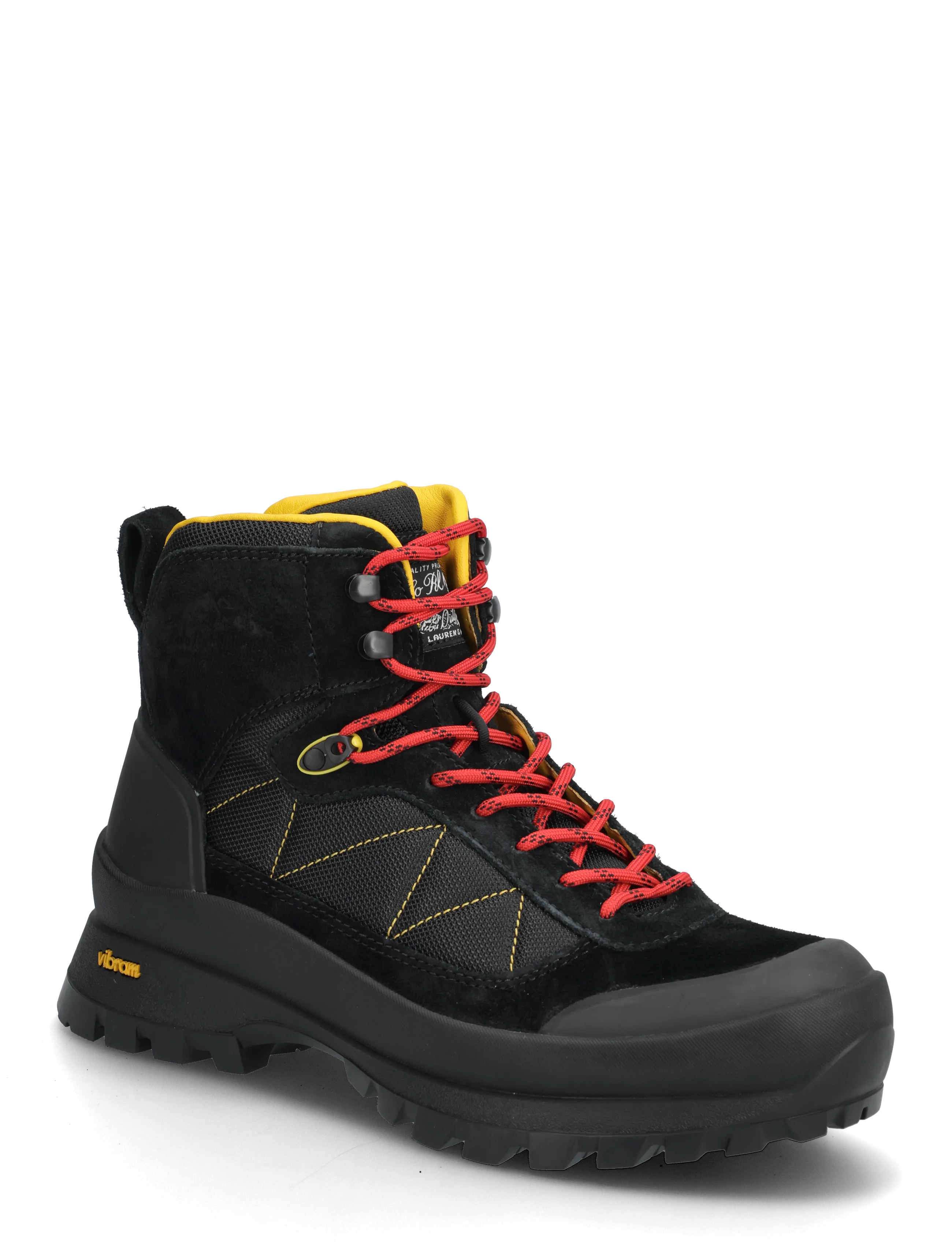 POLO RALPH LAUREN Logan Wildleder-Paneled Trail Stiefel Schwarz - 43 - Herren
