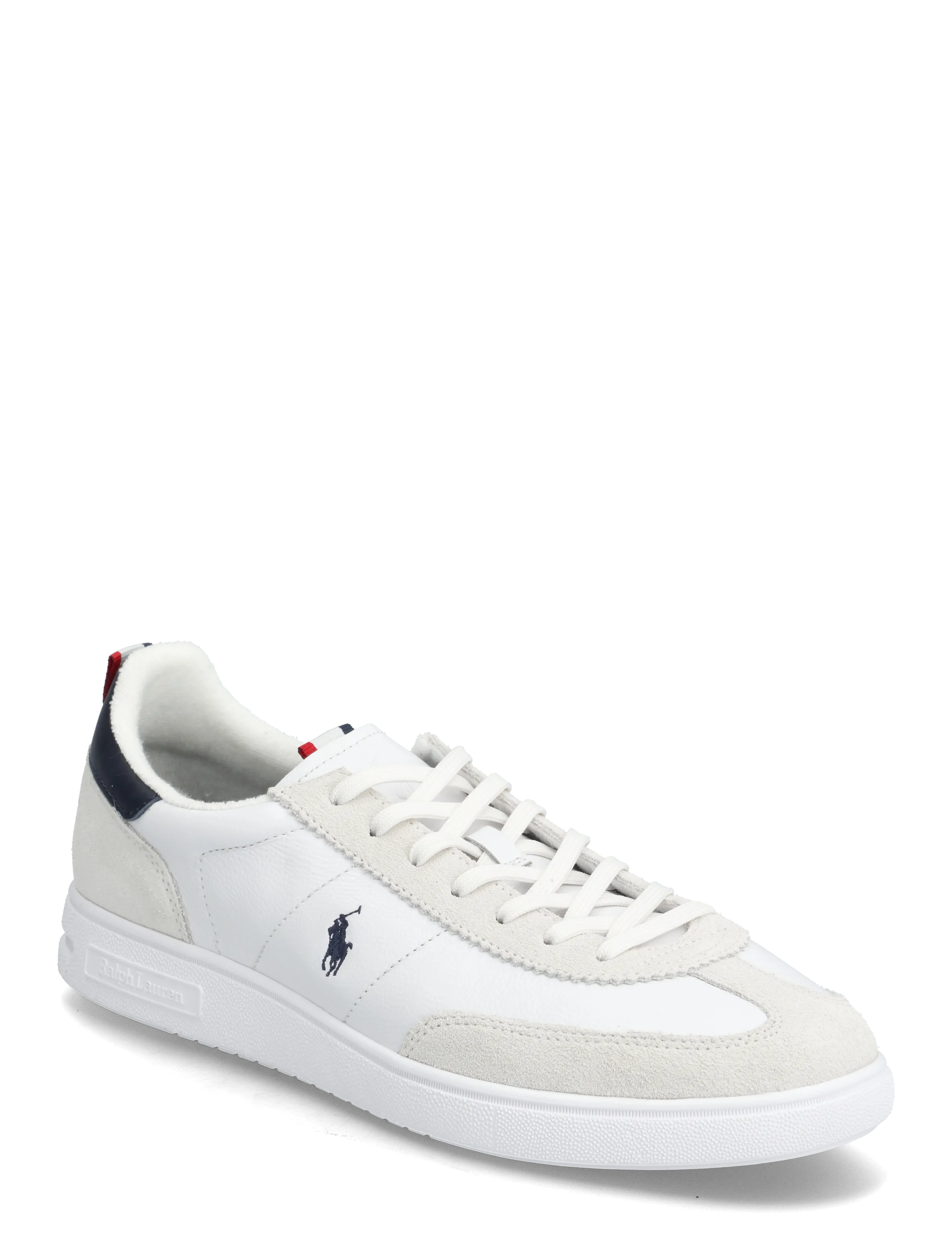 Polo Ralph Lauren Bedford Leather-Suede Sneaker - Avalynė - WHITE/NAVY/RED / white