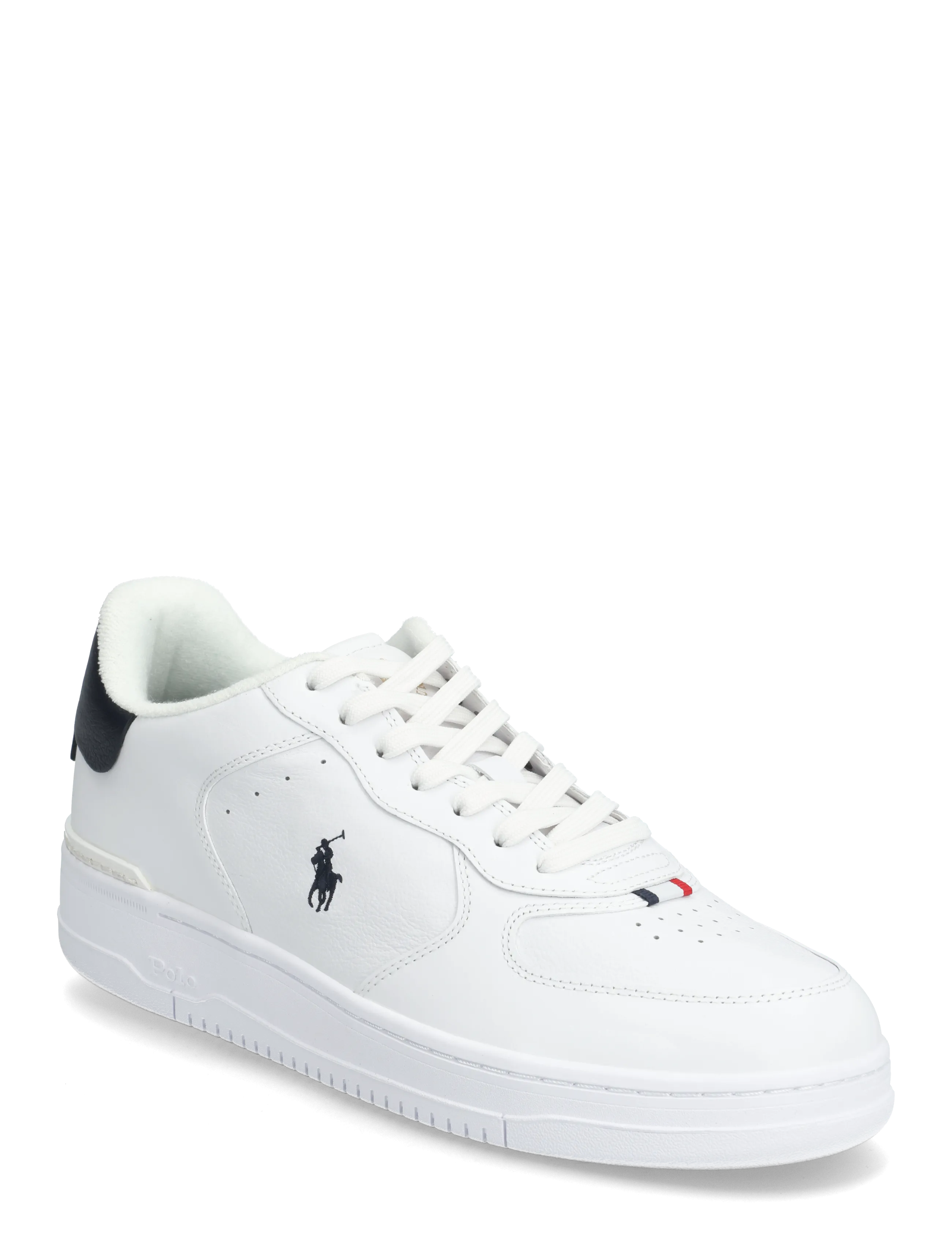 Polo Ralph Lauren Masters Court Leather Sneaker - Sneakers - WHITE/NAVY/RED / white