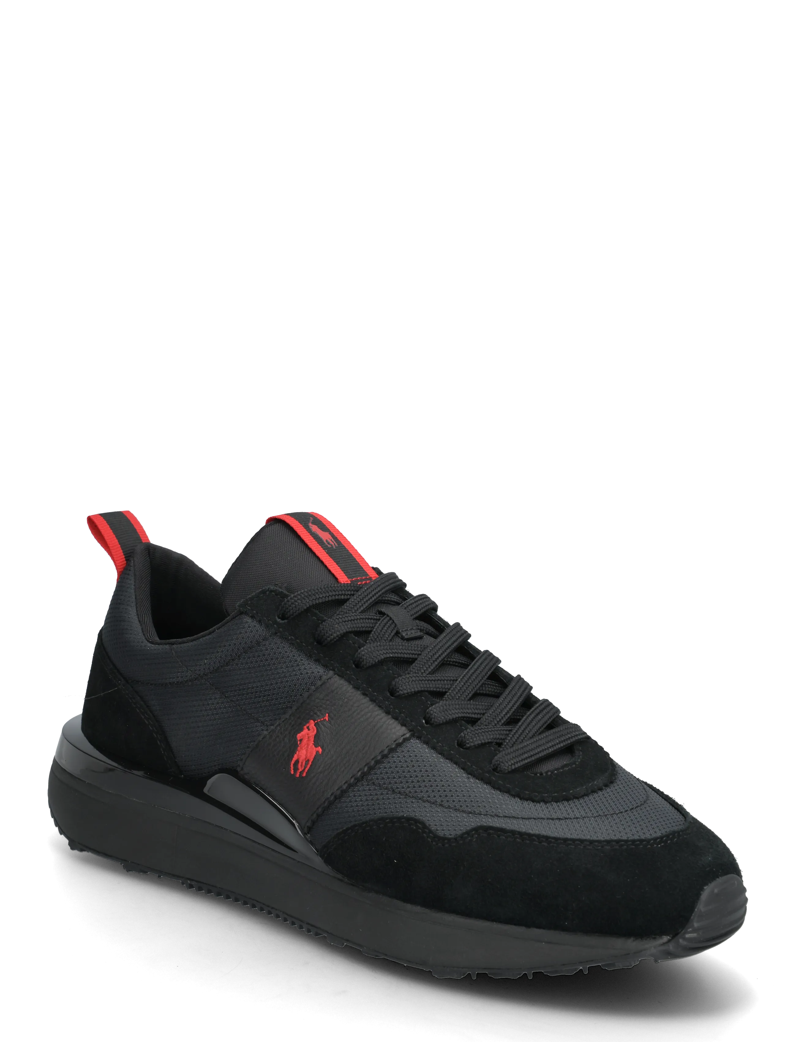 Polo Ralph Lauren Train 89 Suede & Oxford Sneaker - Sneakers - TRIPLE BLACK/RED / black