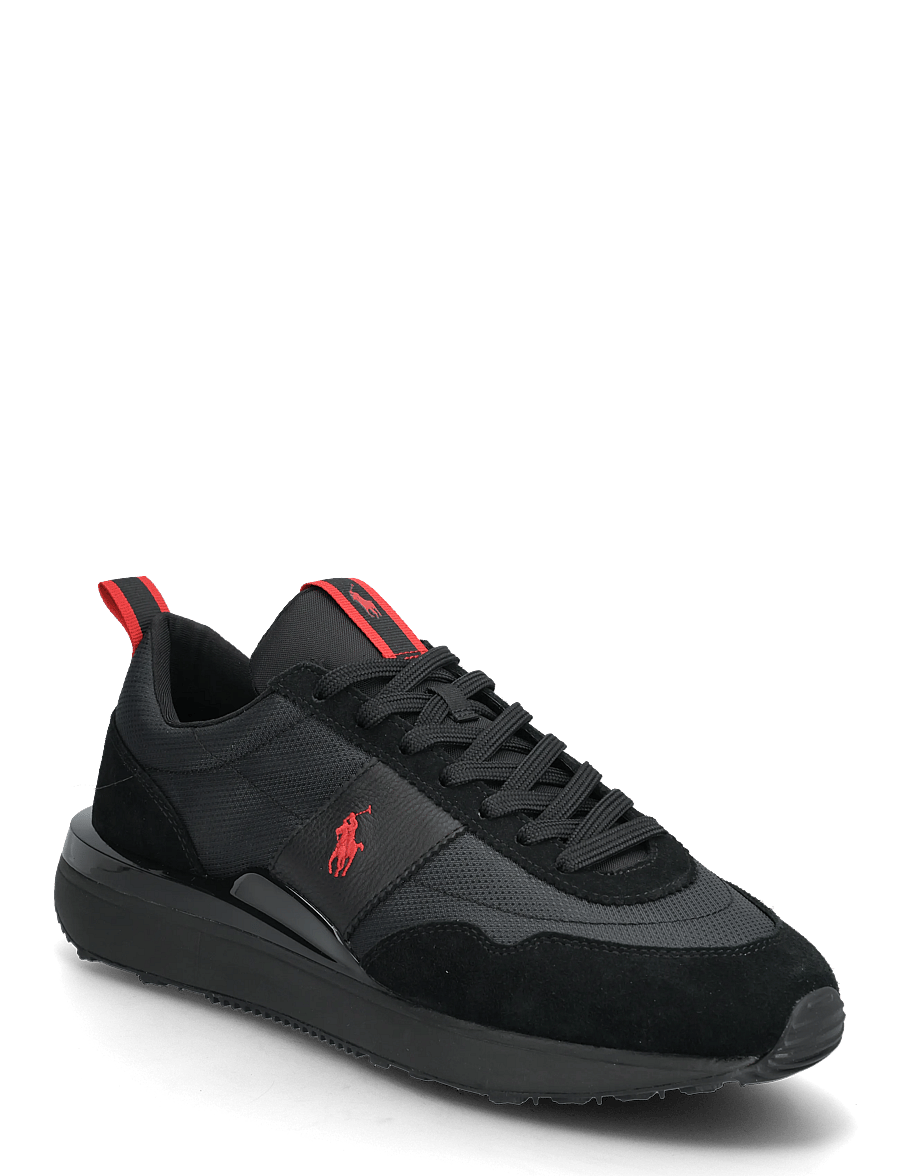 Polo Ralph Lauren - Train 89 Suede & Oxford Sneaker - matalavartiset tennarit - triple black/red - 0