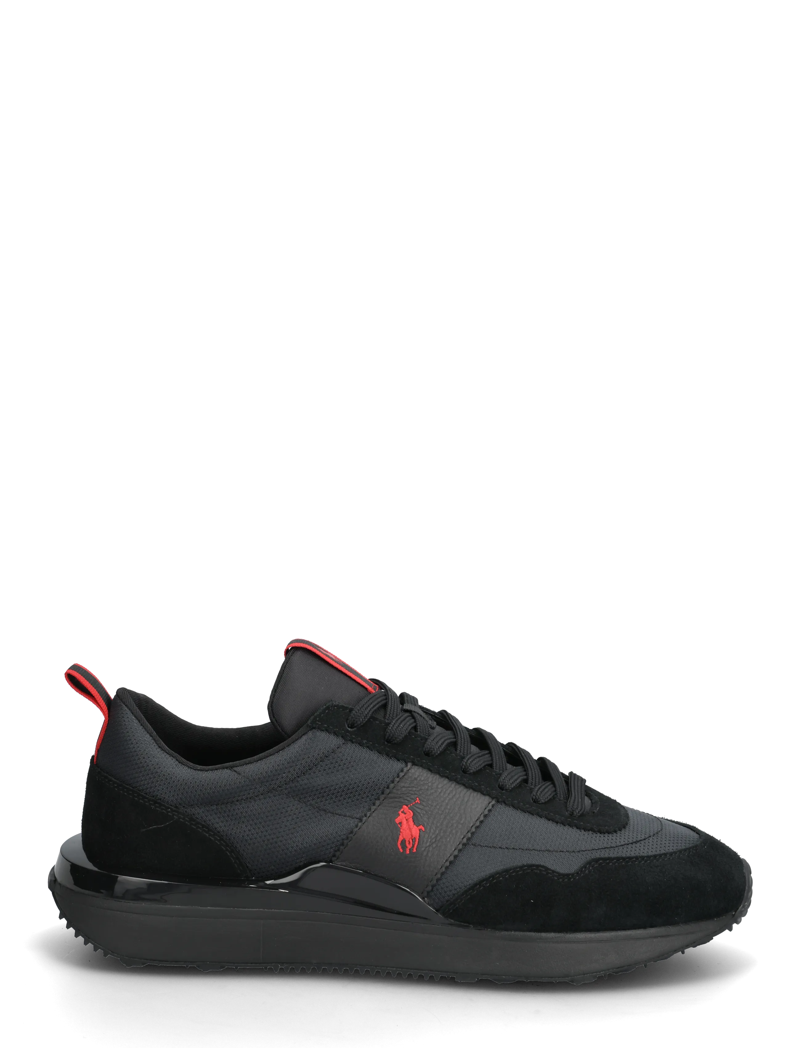 Polo Ralph Lauren - Train 89 Suede & Oxford Sneaker - low-top sneaker - triple black/red - 1
