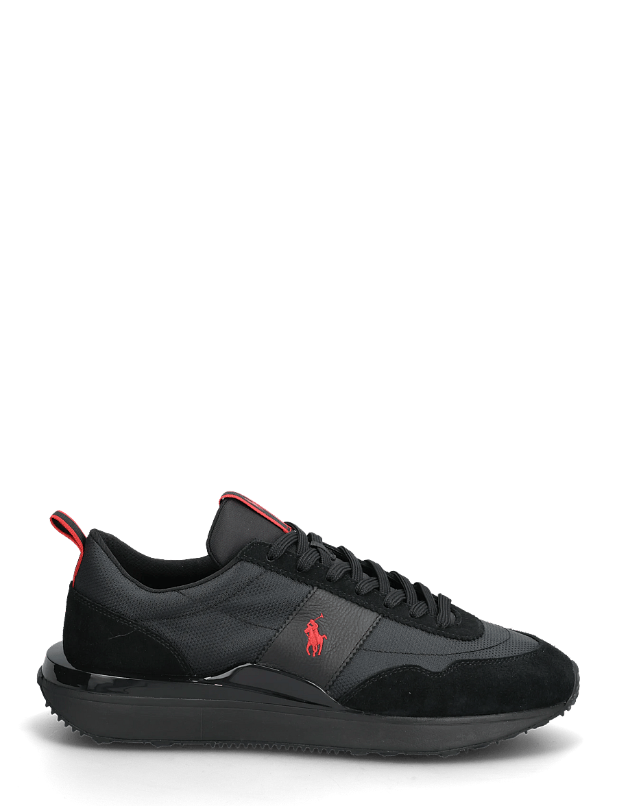 Polo Ralph Lauren - Train 89 Suede & Oxford Sneaker - matalavartiset tennarit - triple black/red - 1