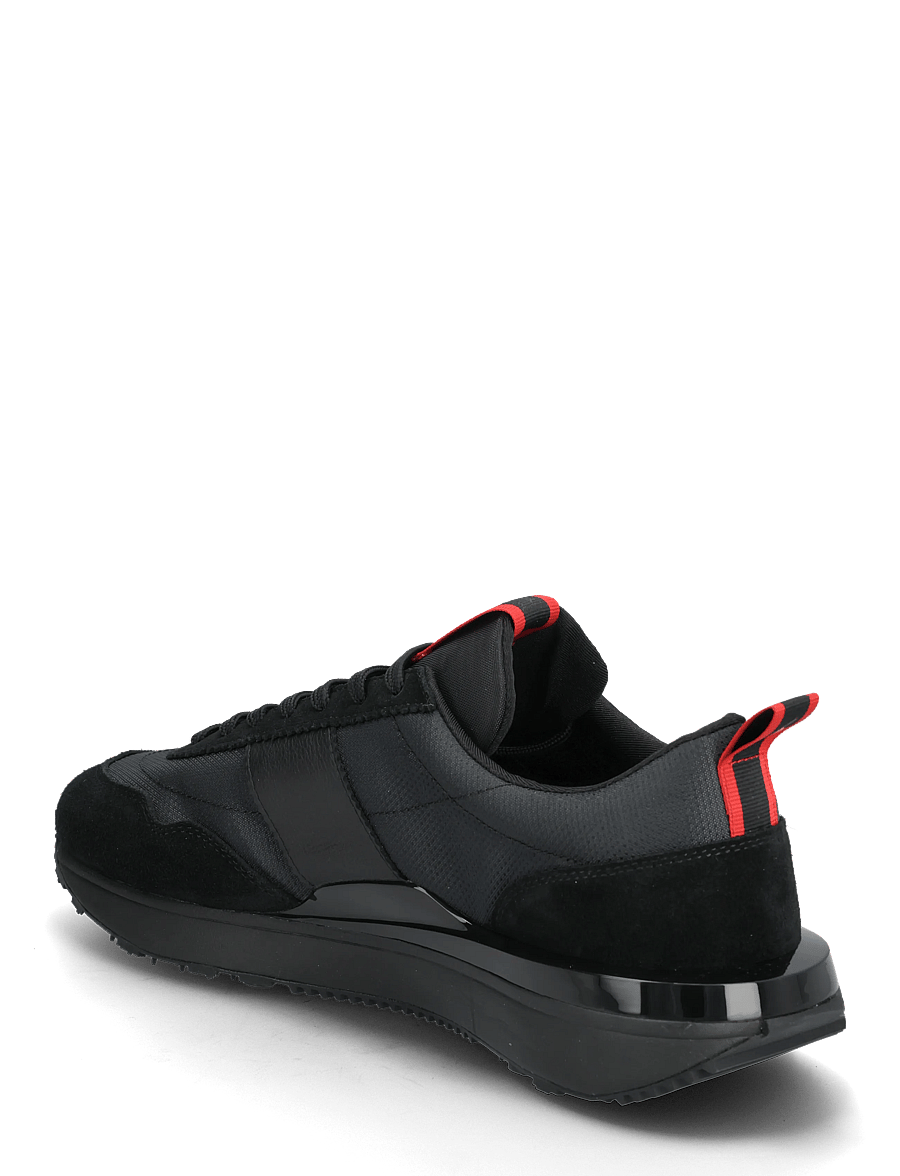 Polo Ralph Lauren - Train 89 Suede & Oxford Sneaker - matalavartiset tennarit - triple black/red - 2