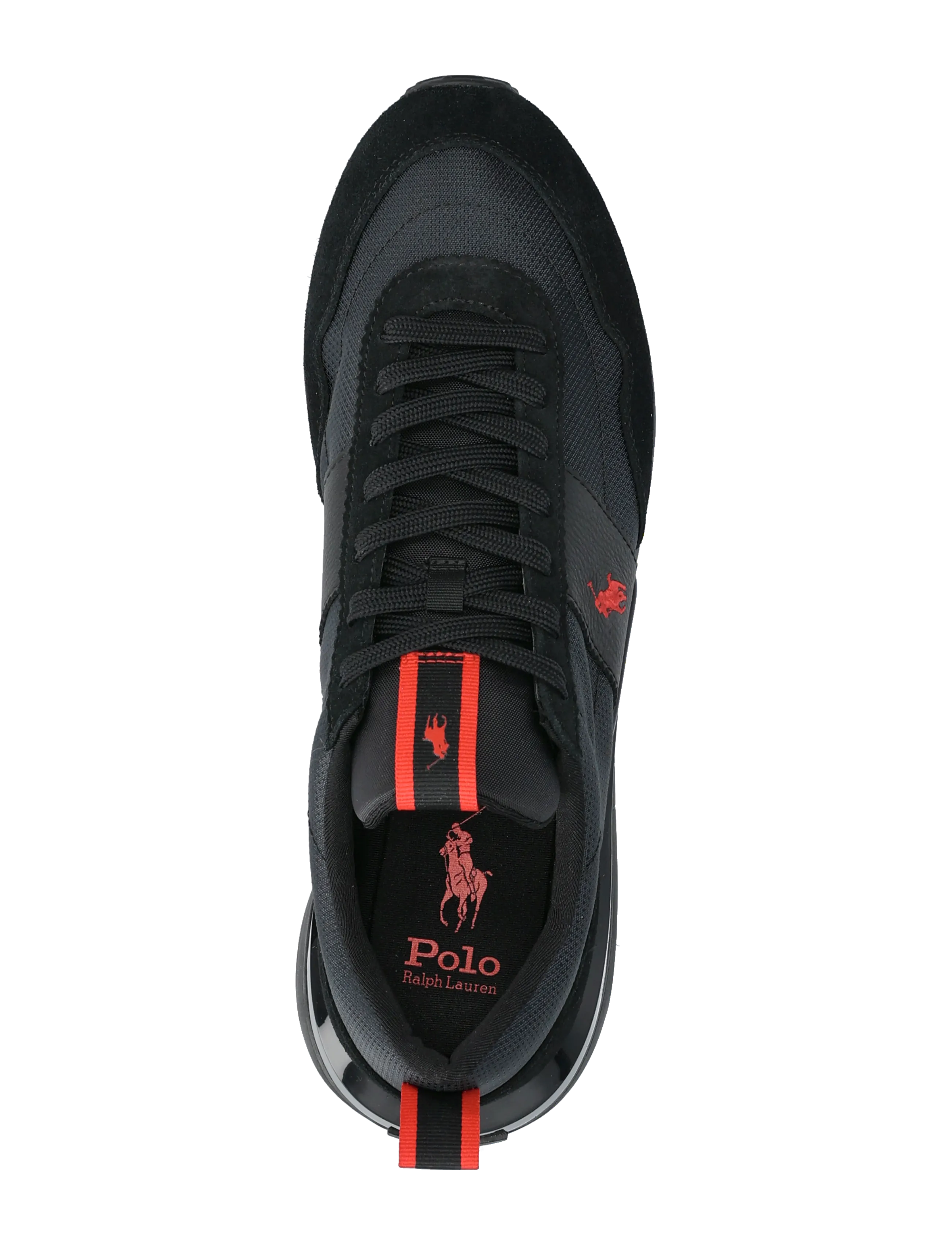 Polo Ralph Lauren - Train 89 Suede & Oxford Sneaker - low-top sneaker - triple black/red - 3