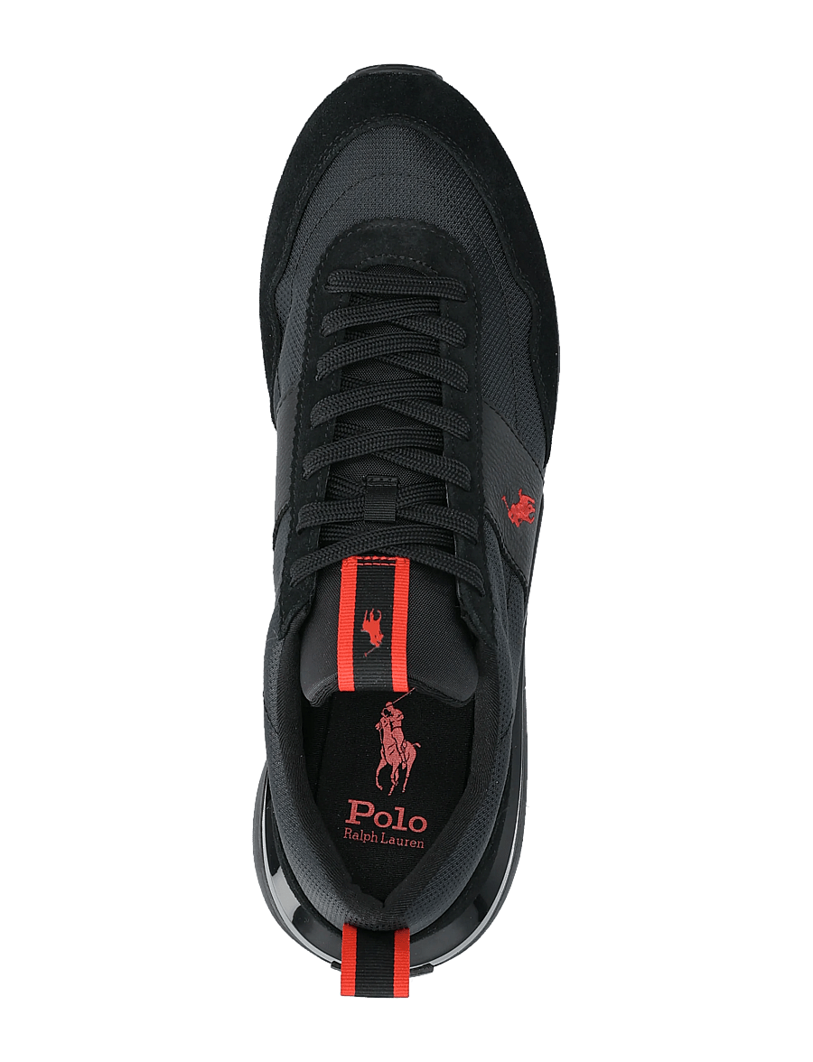Polo Ralph Lauren - Train 89 Suede & Oxford Sneaker - matalavartiset tennarit - triple black/red - 3