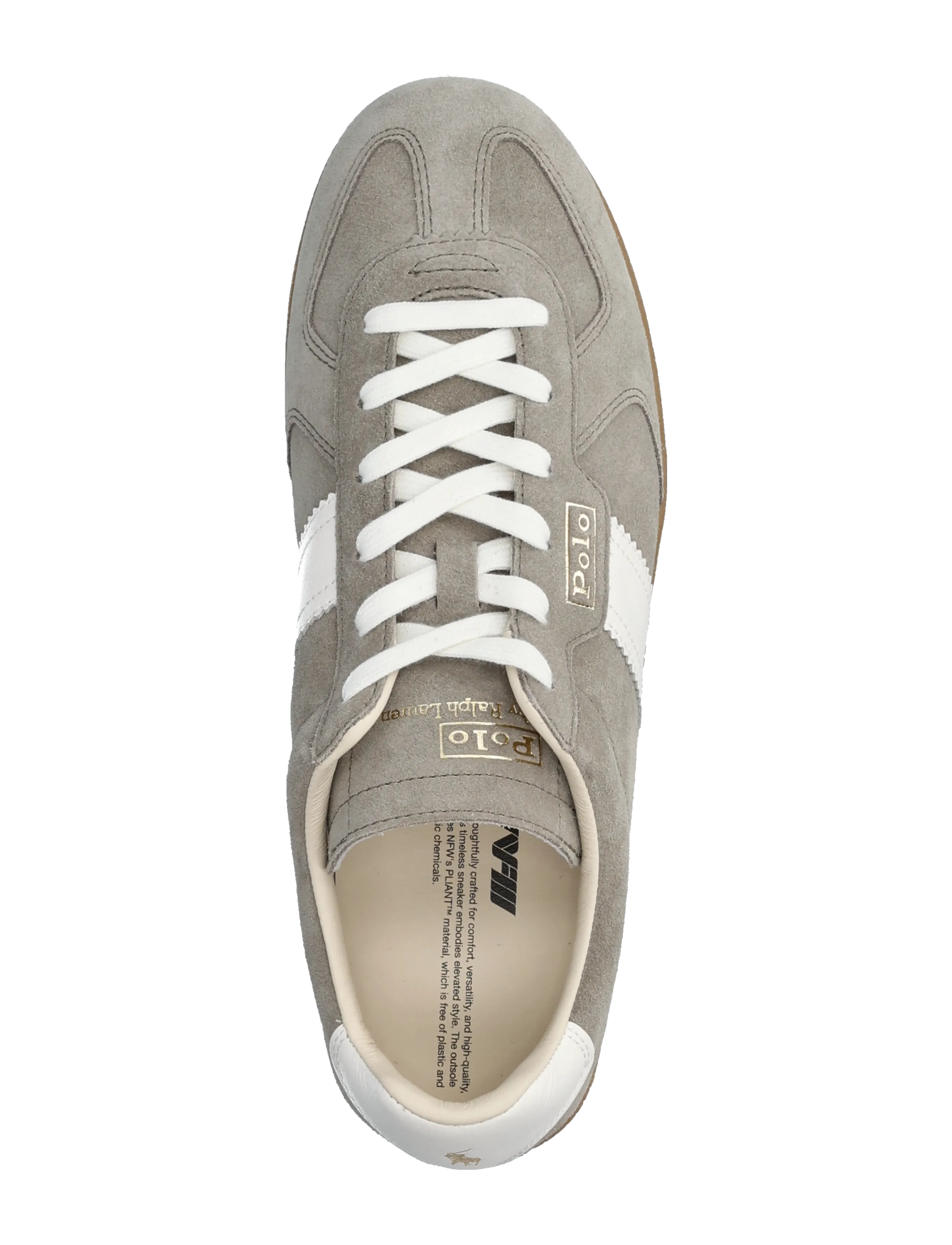 Polo Ralph Lauren - SUEDE/LEATHER-FIELD CT 100-SK-LTL - baskets basses - earth grey/deckwa - 3