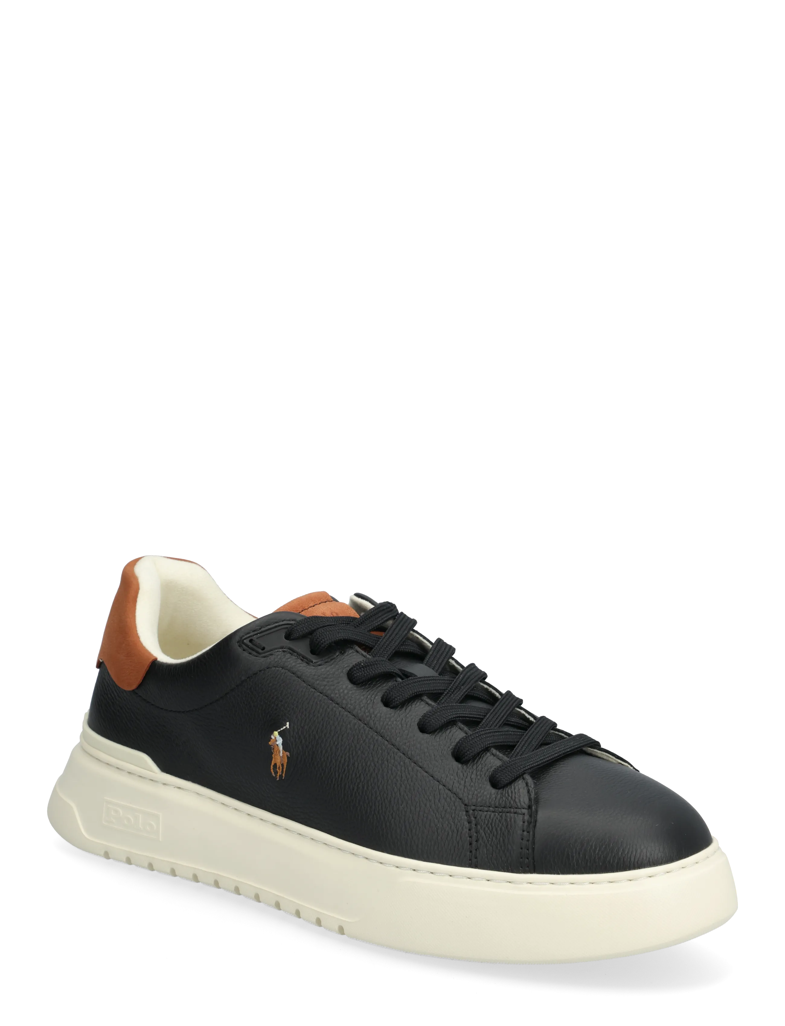 Polo Ralph Lauren RLite Court Tumbled Leather Sneaker - Sneakers - BLACK/TAN / black