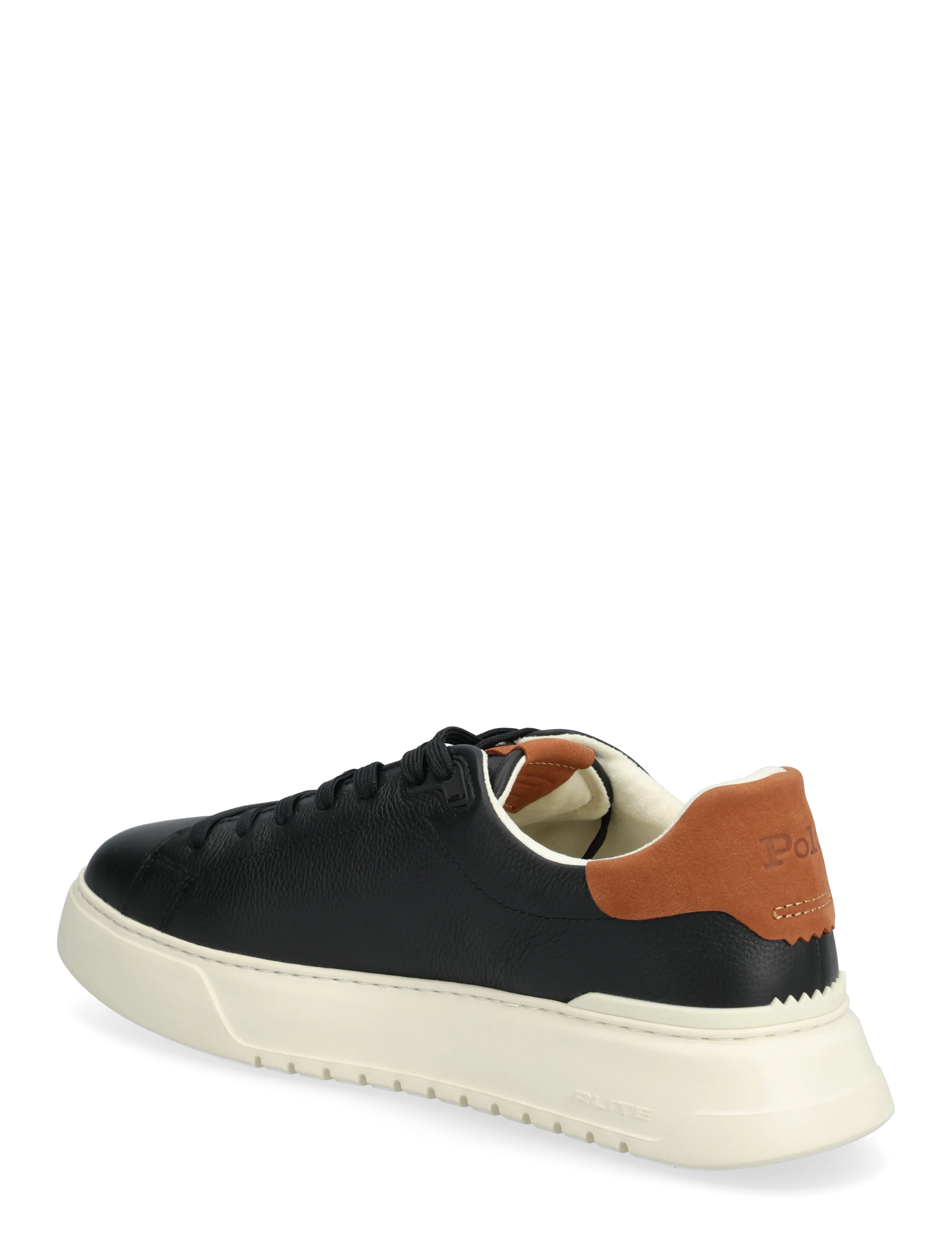Polo Ralph Lauren - RLite Court Tumbled Leather Sneaker - low-top sneaker - black/tan - 1