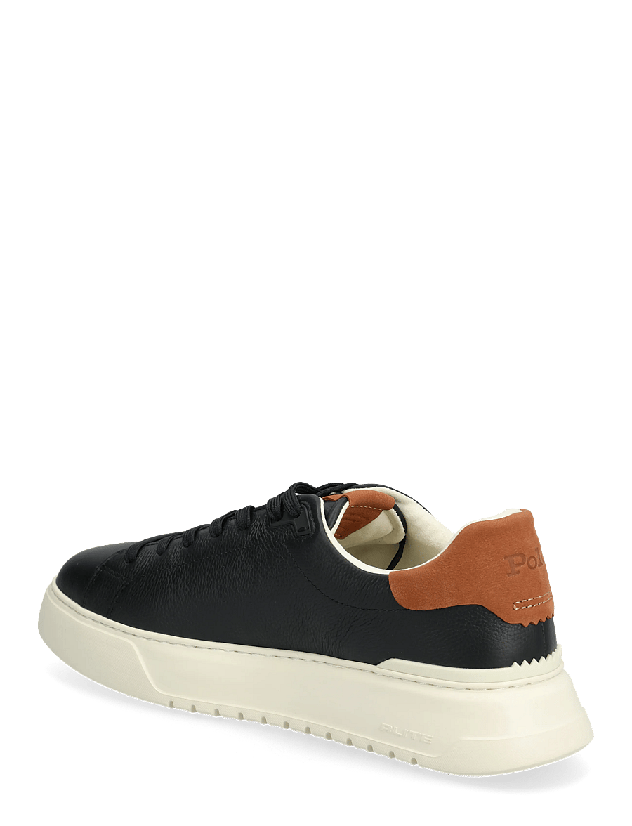 Polo Ralph Lauren - RLite Court Tumbled Leather Sneaker - låga sneakers - black/tan - 1