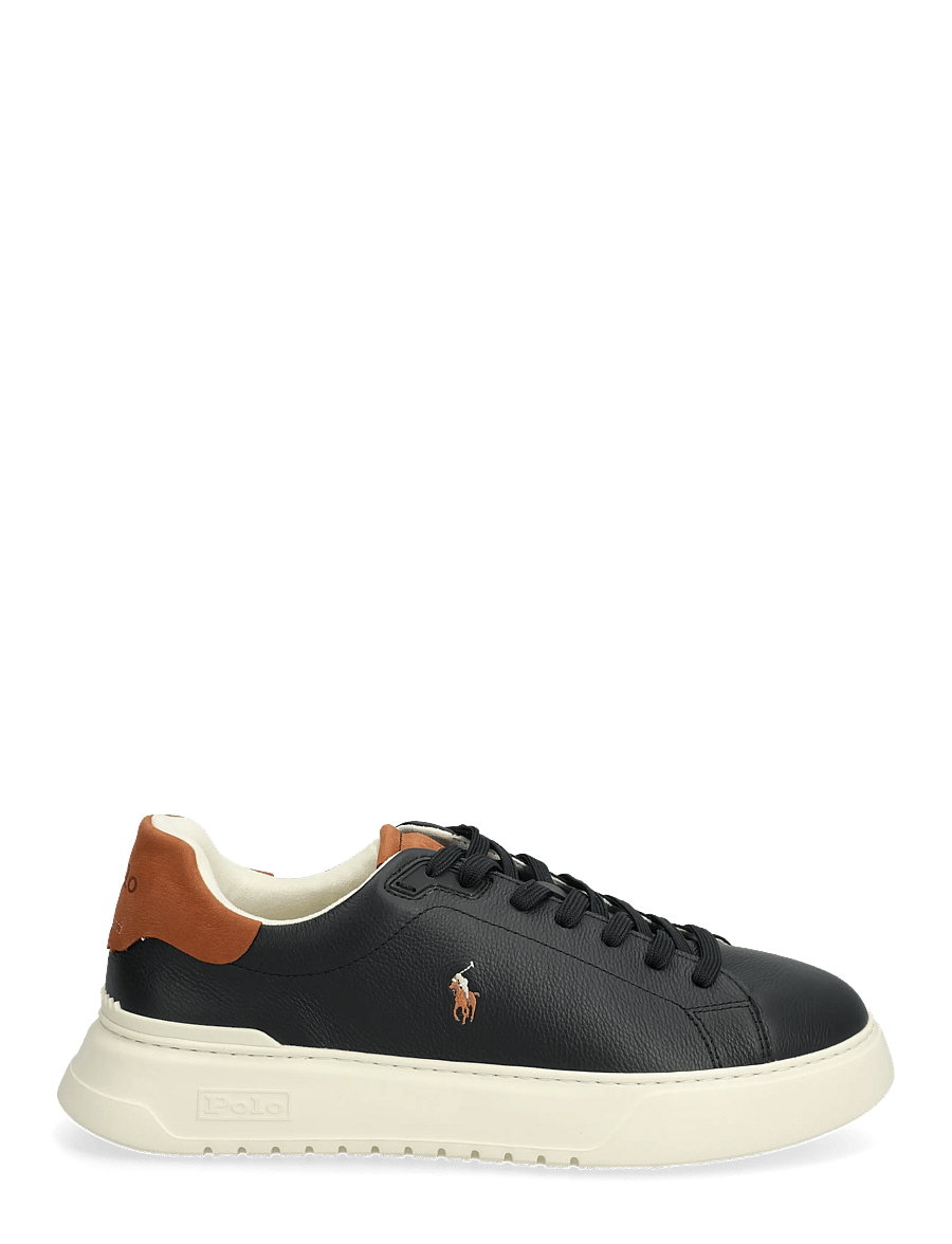 Polo Ralph Lauren - RLite Court Tumbled Leather Sneaker - låga sneakers - black/tan - 2