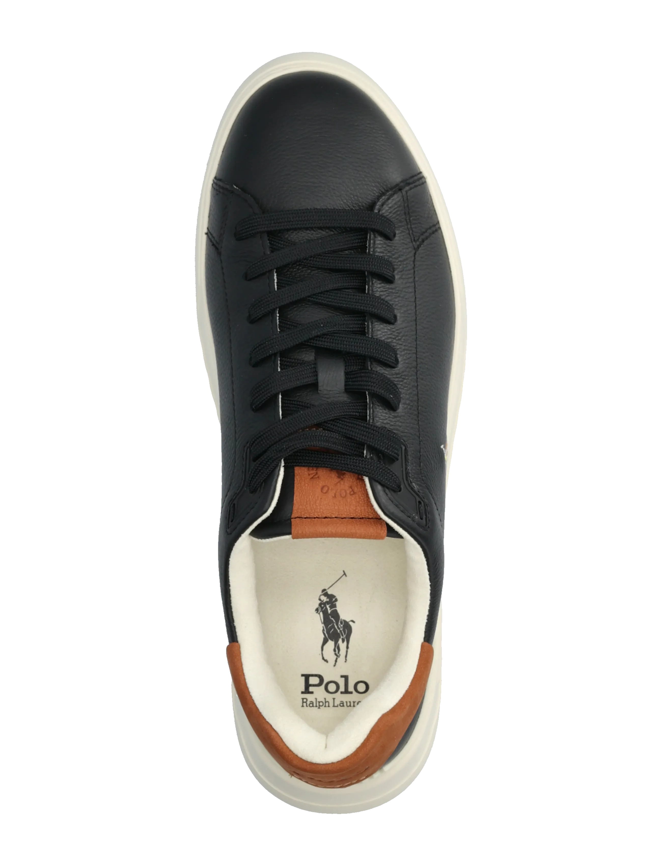 Polo Ralph Lauren - RLite Court Tumbled Leather Sneaker - low-top sneaker - black/tan - 3