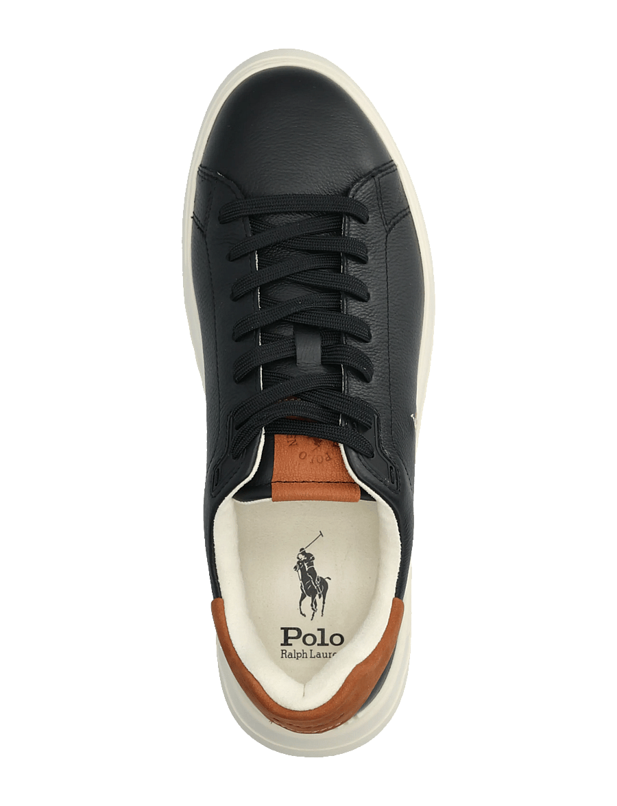 Polo Ralph Lauren - RLite Court Tumbled Leather Sneaker - låga sneakers - black/tan - 3