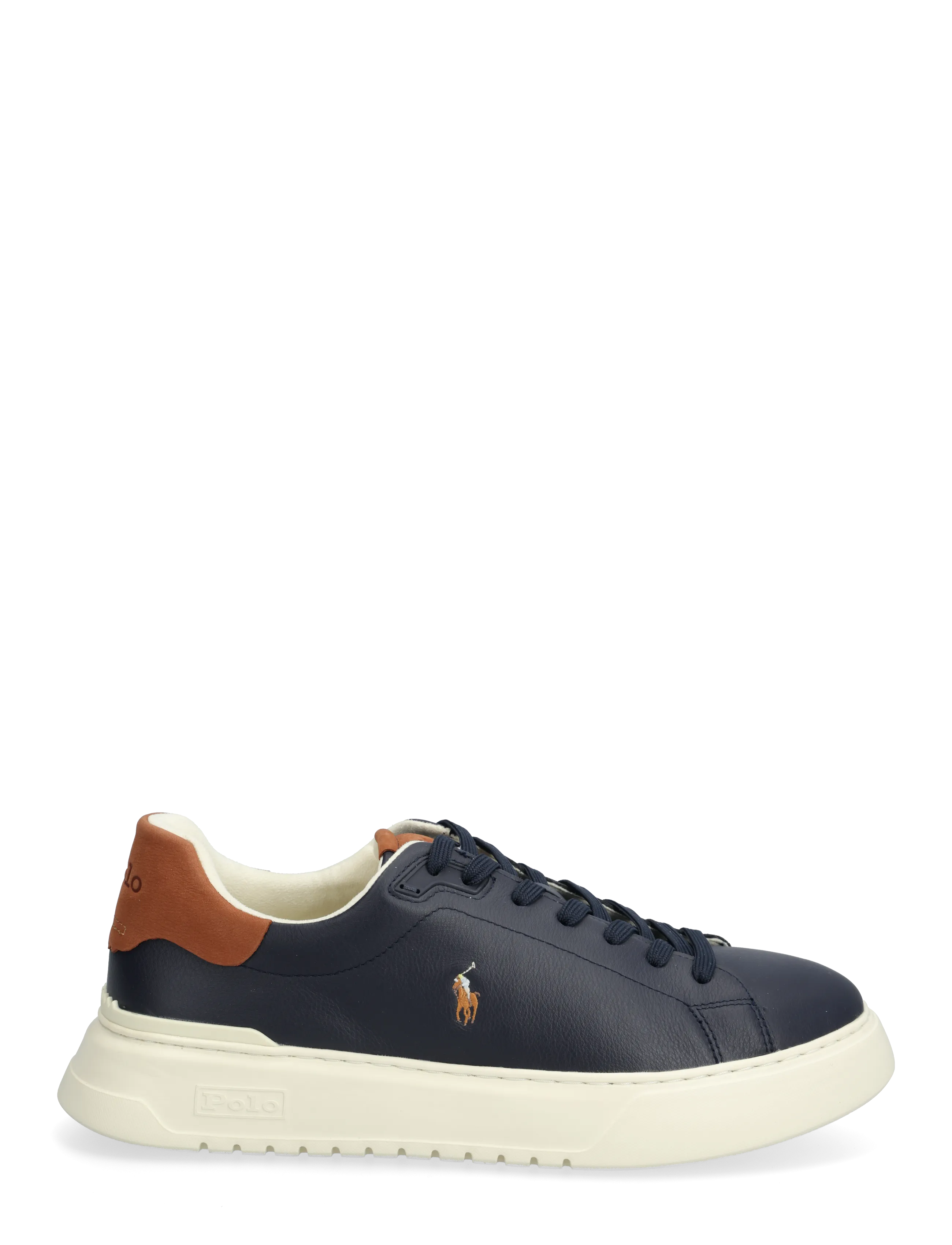Polo Ralph Lauren - RLite Court Tumbled Leather Sneaker - lave sneakers - navy/tan - 1