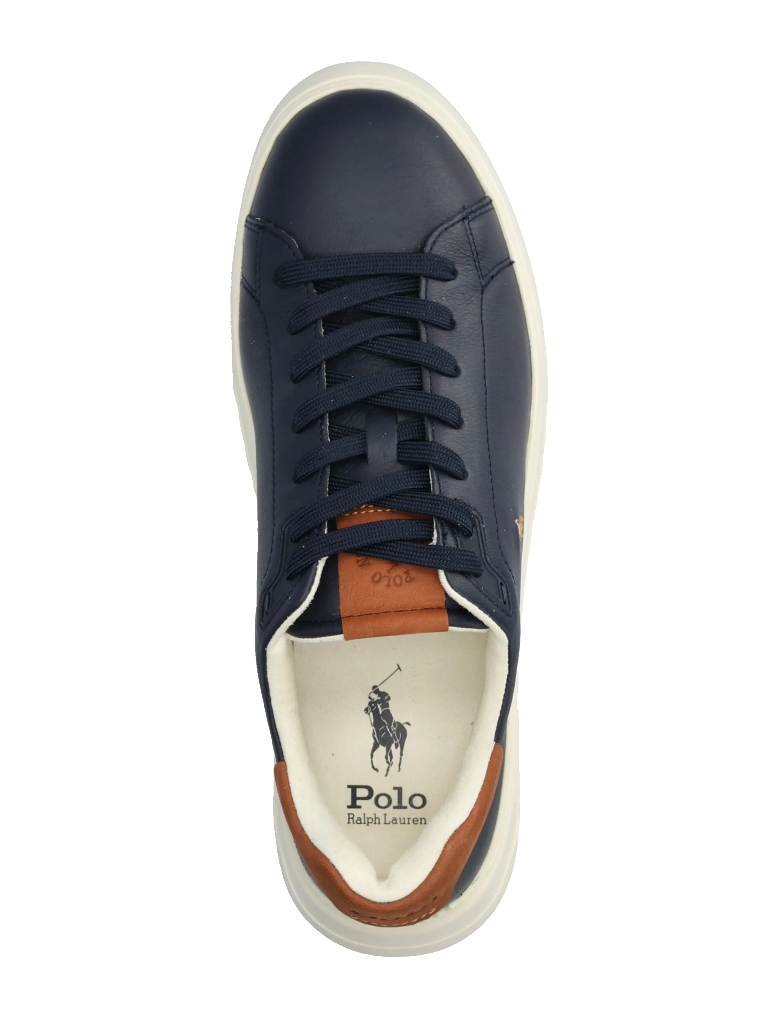 Polo Ralph Lauren - RLite Court Tumbled Leather Sneaker - lave sneakers - navy/tan - 3