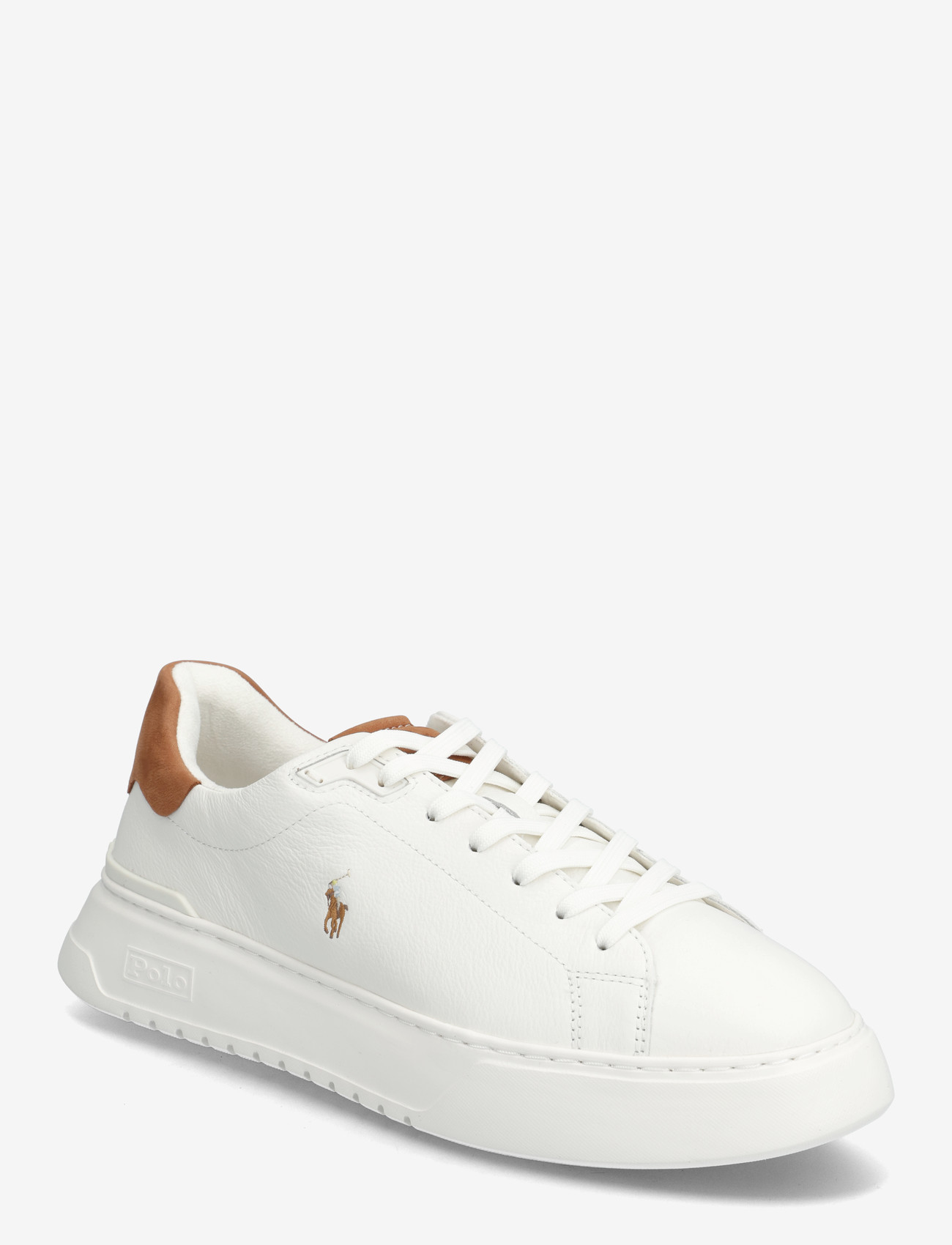 Polo Ralph Lauren - RLite Court Tumbled Leather Sneaker - tennised - off white/tan - 0