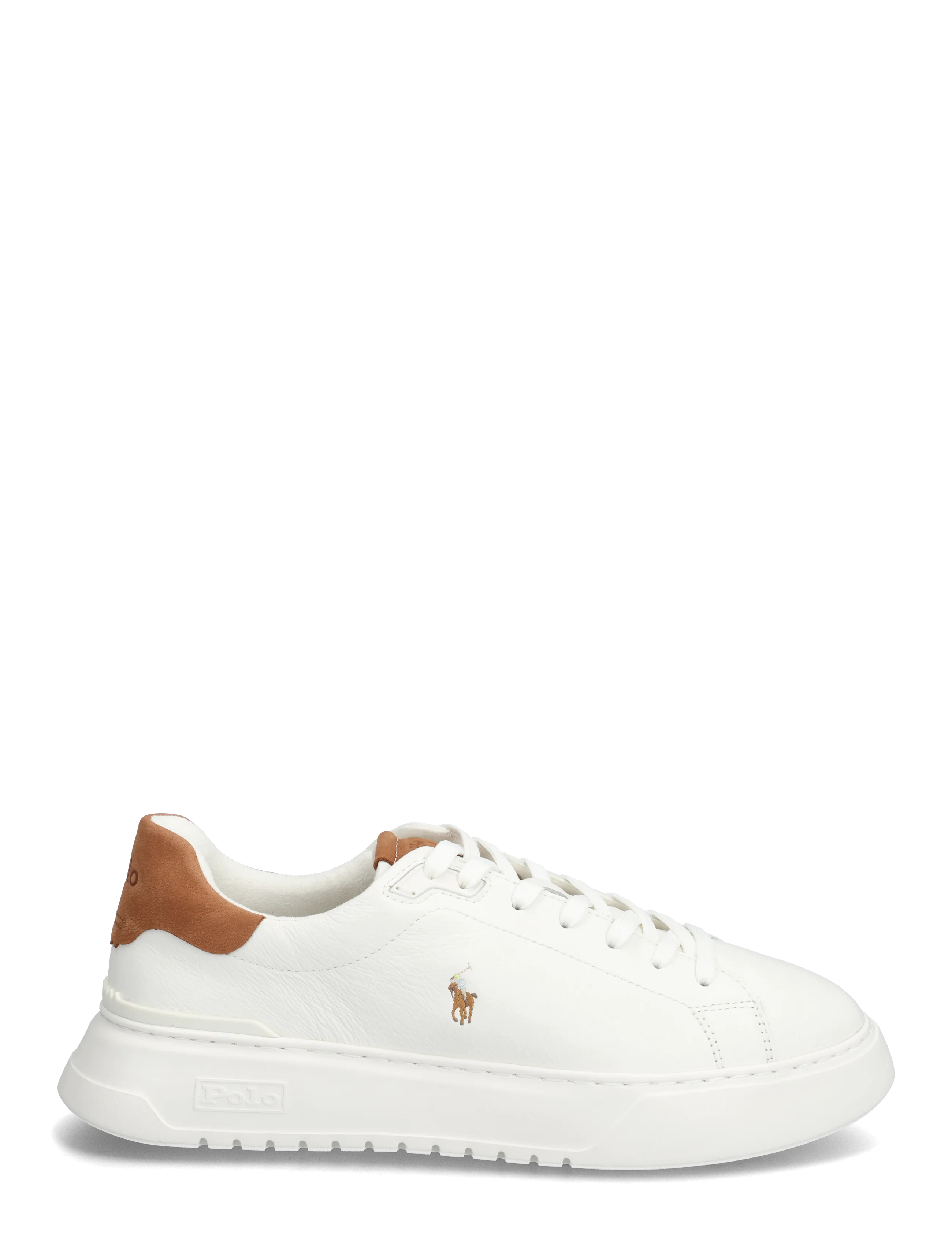 Polo Ralph Lauren - RLite Court Tumbled Leather Sneaker - lave sneakers - off white/tan - 1