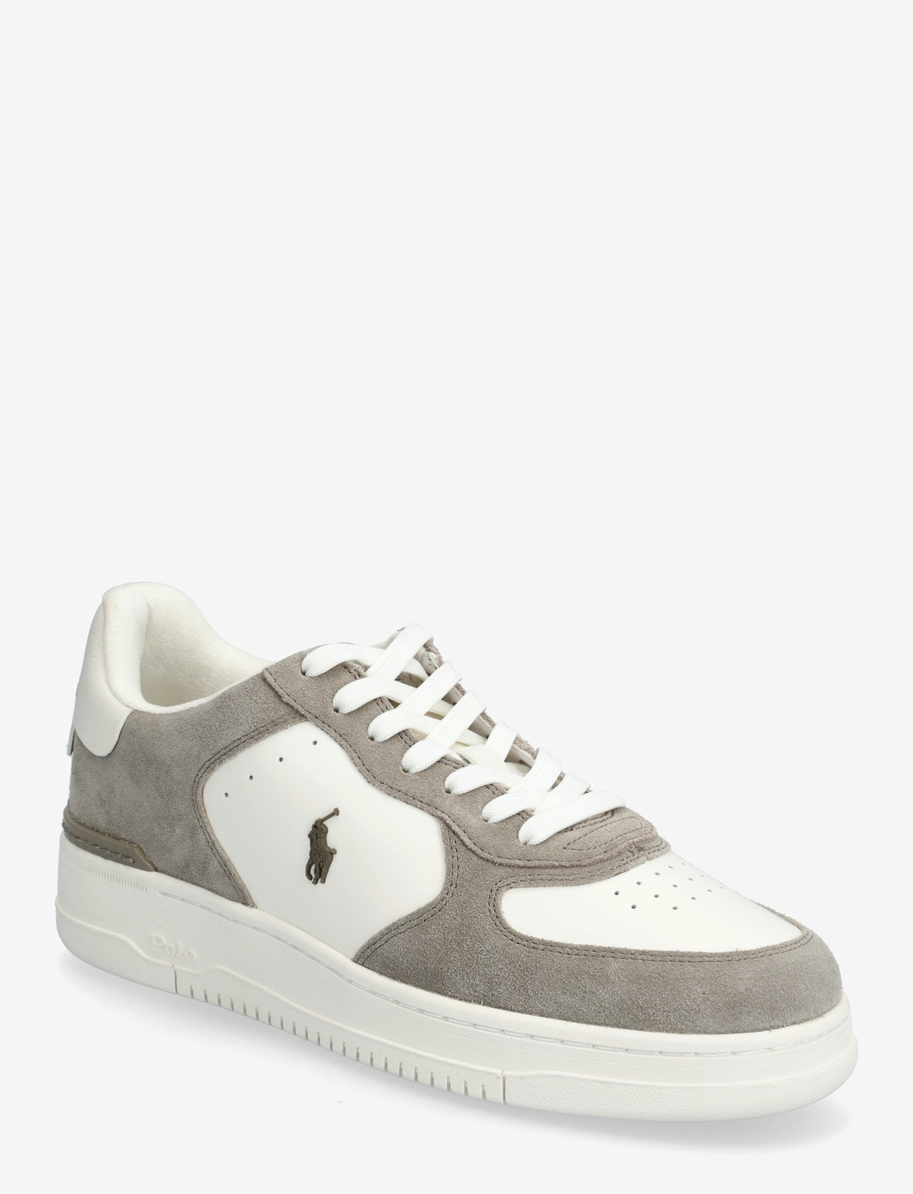 Polo Ralph Lauren - Masters Court Leather-Suede Sneaker - niedriger schnitt - earth grey/deckwa - 0