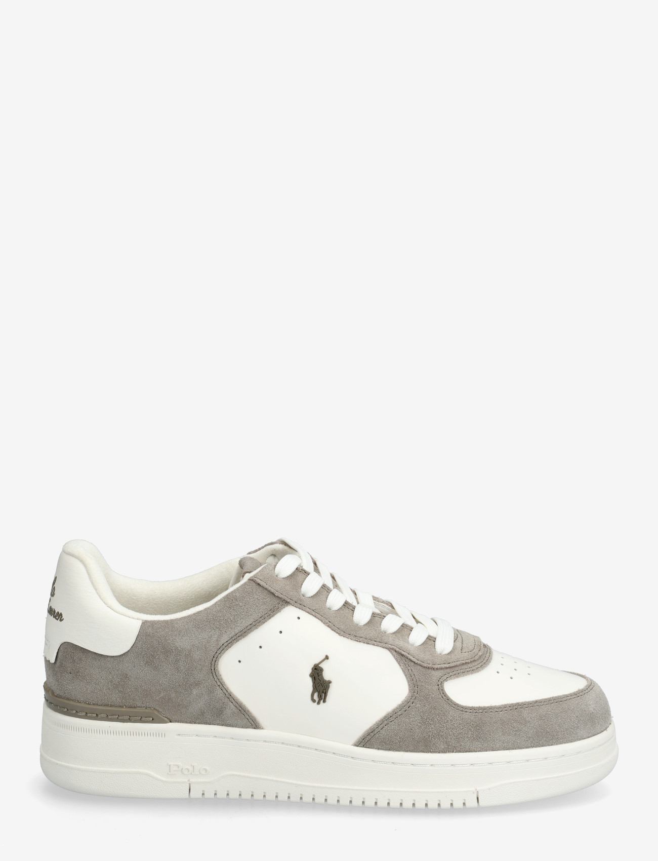 Polo Ralph Lauren - Masters Court Leather-Suede Sneaker - niedriger schnitt - earth grey/deckwa - 1