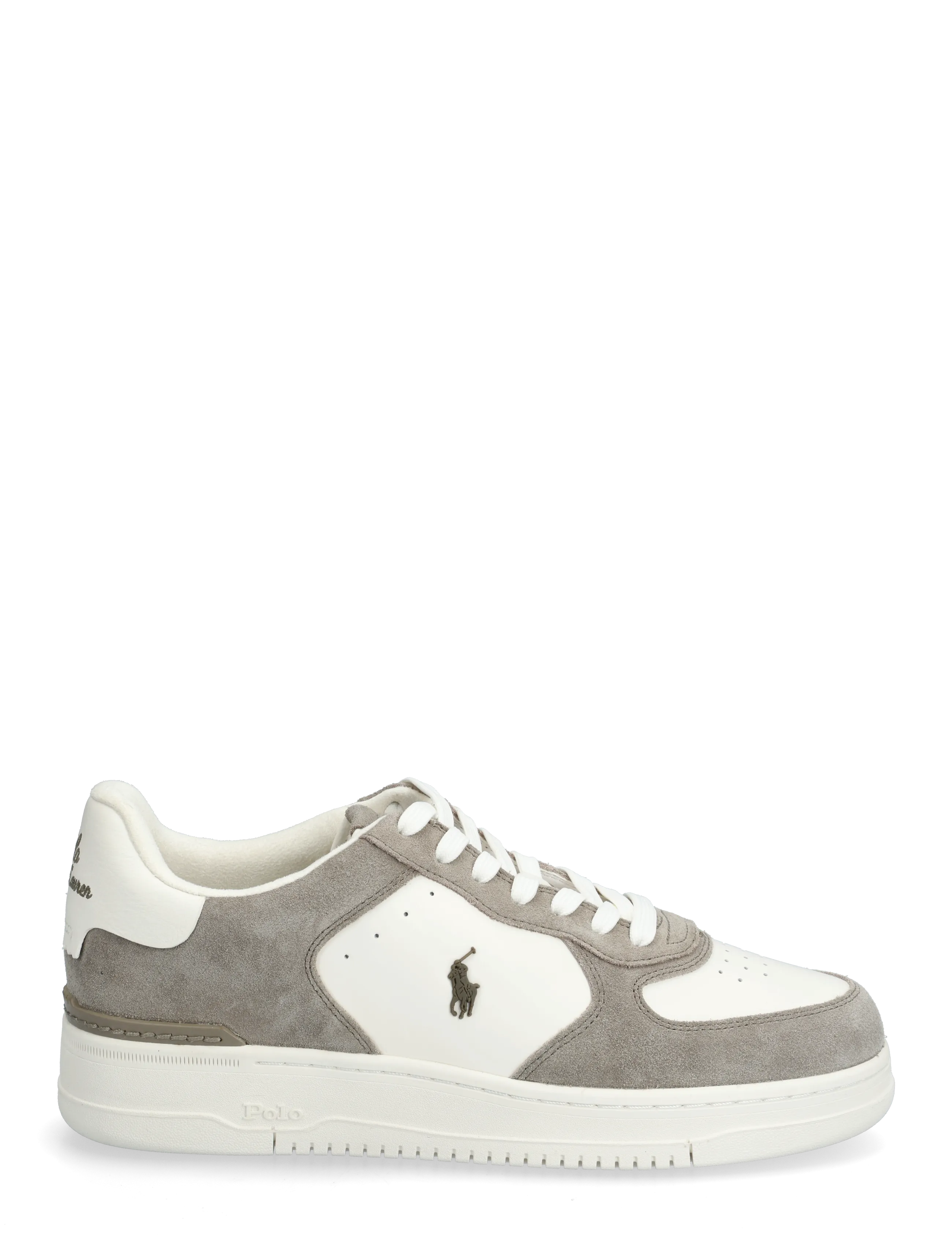 Polo Ralph Lauren - Masters Court Leather-Suede Sneaker - lave sneakers - earth grey/deckwa - 1