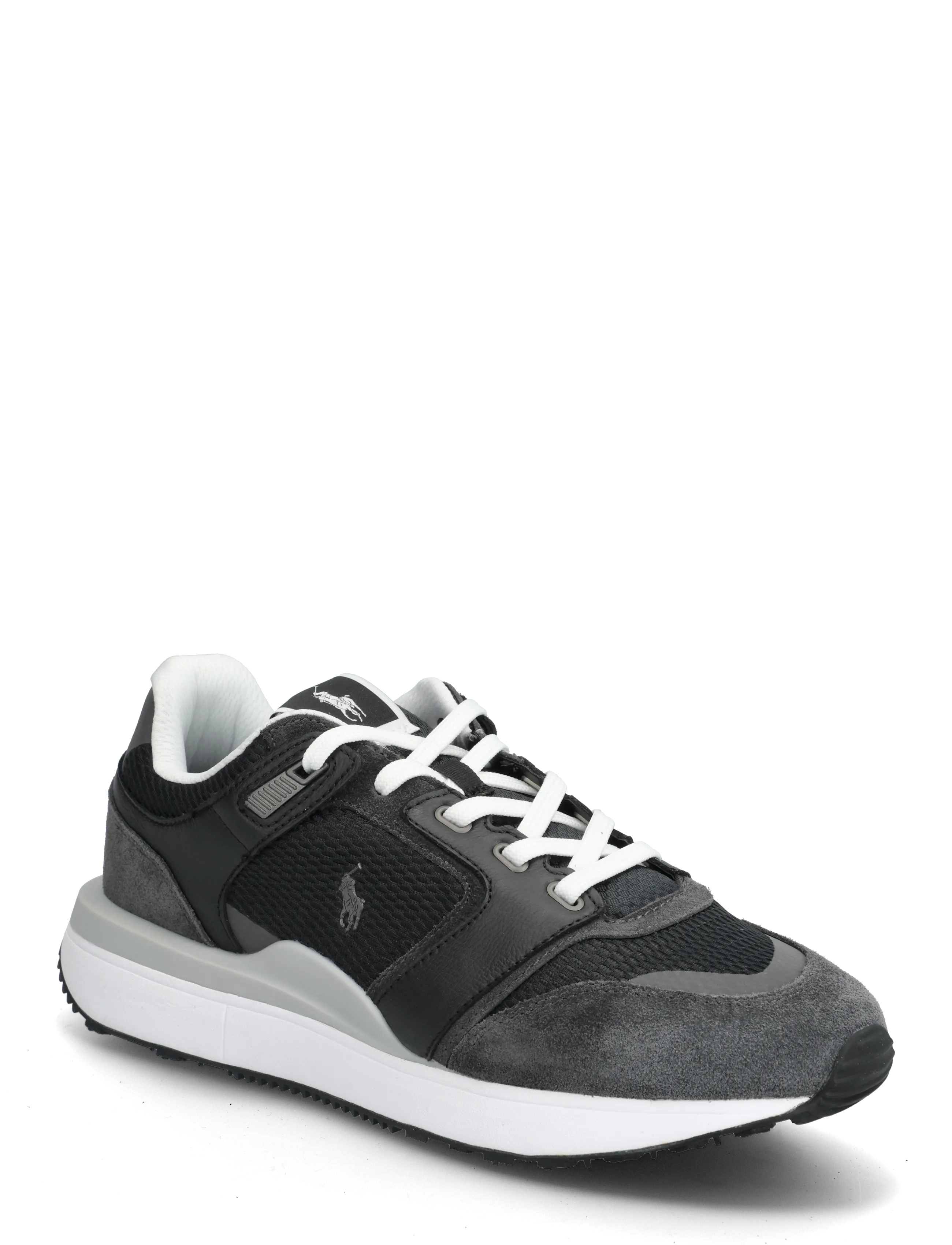 Polo Ralph Lauren Train 89 Suede & Mesh Sneaker - Sport - BLACK/FADED BLACK / black