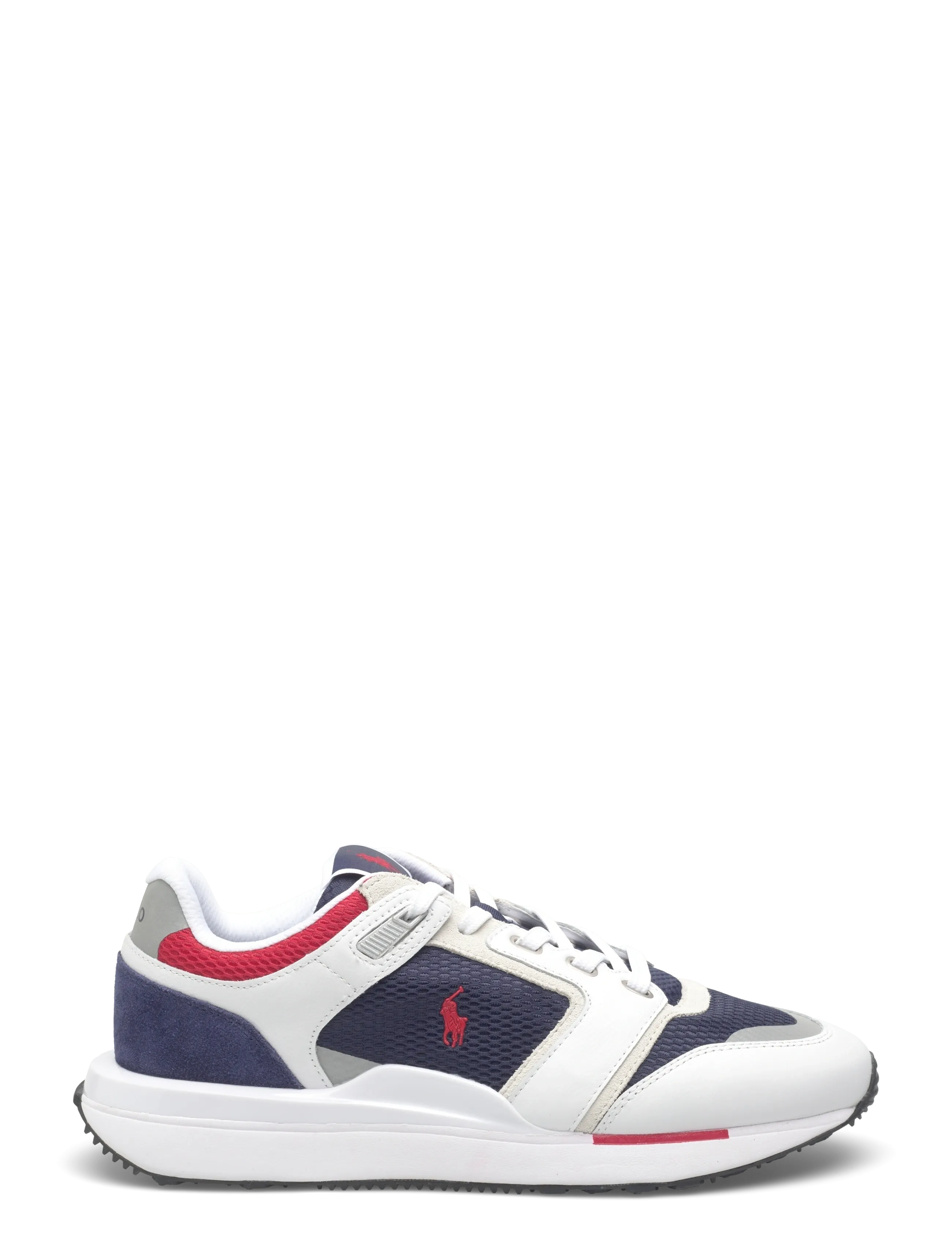 Polo Ralph Lauren - Train 89 V2 Suede-Paneled Sneaker - lave sneakers - white/navy/red - 1