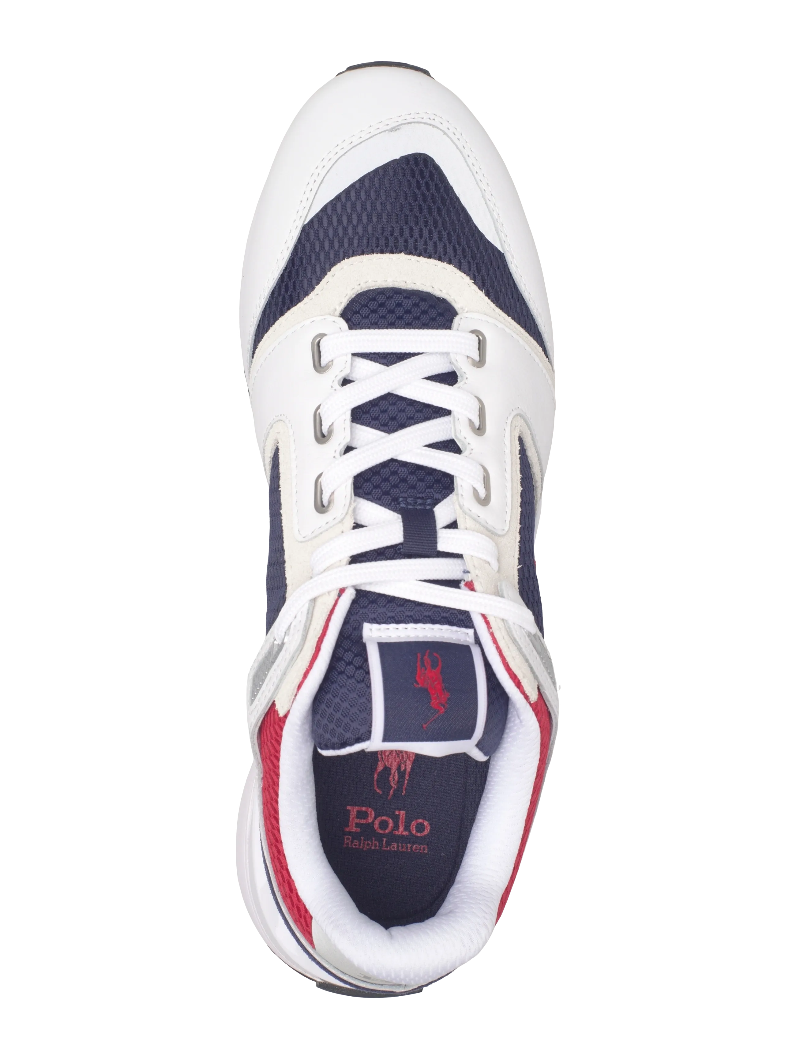 Polo Ralph Lauren - Train 89 V2 Suede-Paneled Sneaker - lave sneakers - white/navy/red - 3