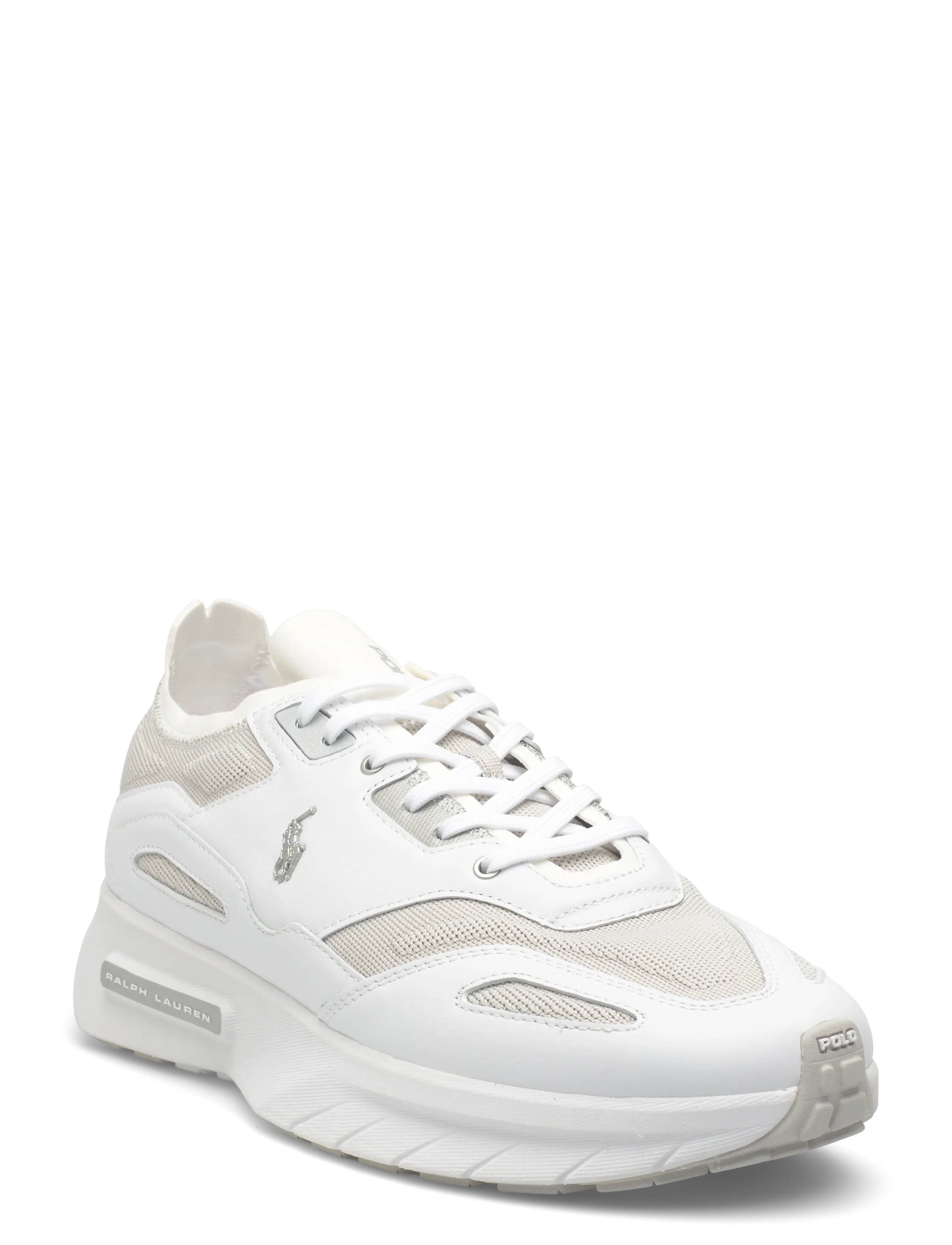 Polo Ralph Lauren LEATHER/KNIT-BOERUM KNIT-SK-LTL - Schuhe - DECKWASH WHITE/GR / white