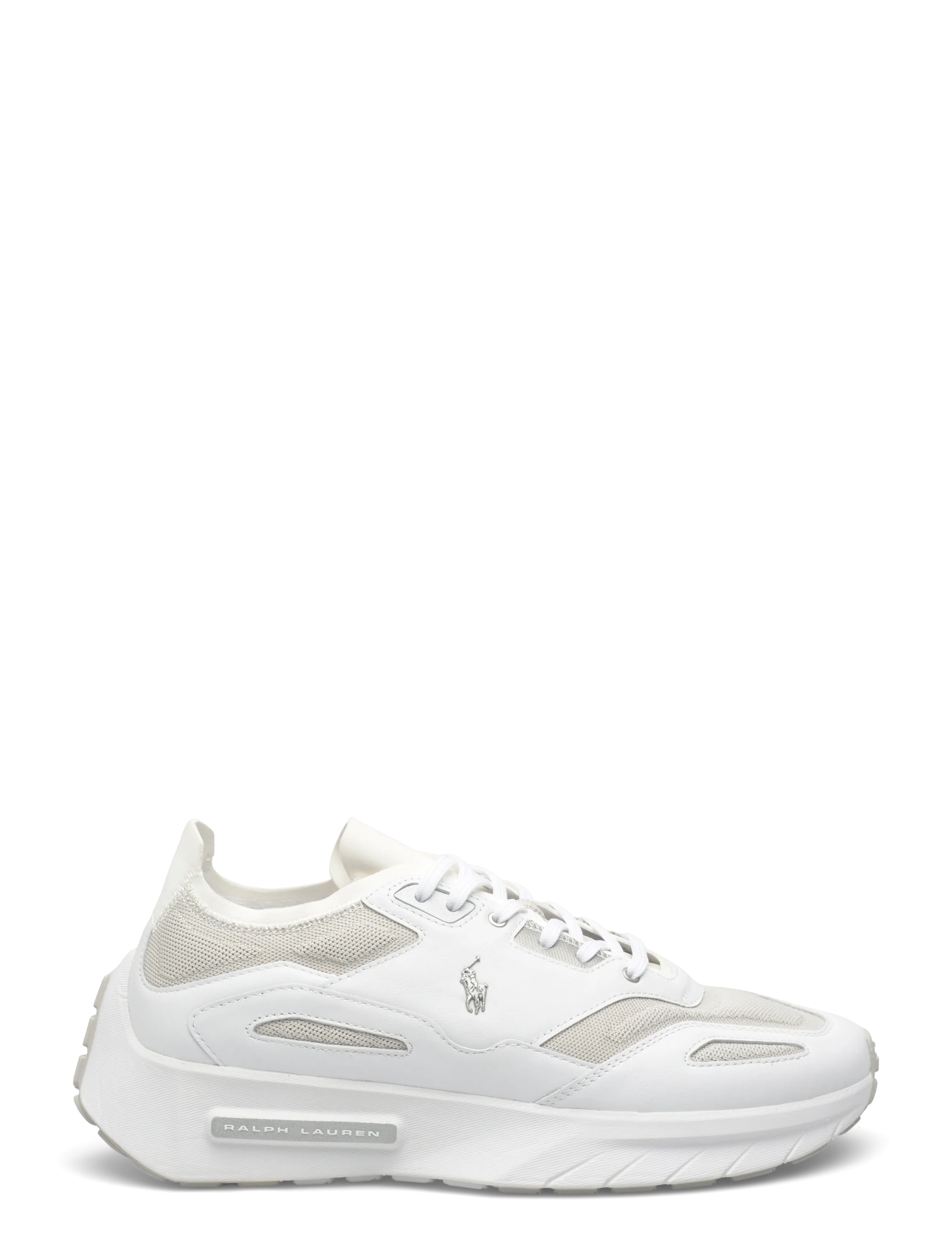 Polo Ralph Lauren - LEATHER/KNIT-BOERUM KNIT-SK-LTL - lave sneakers - deckwash white/gr - 1