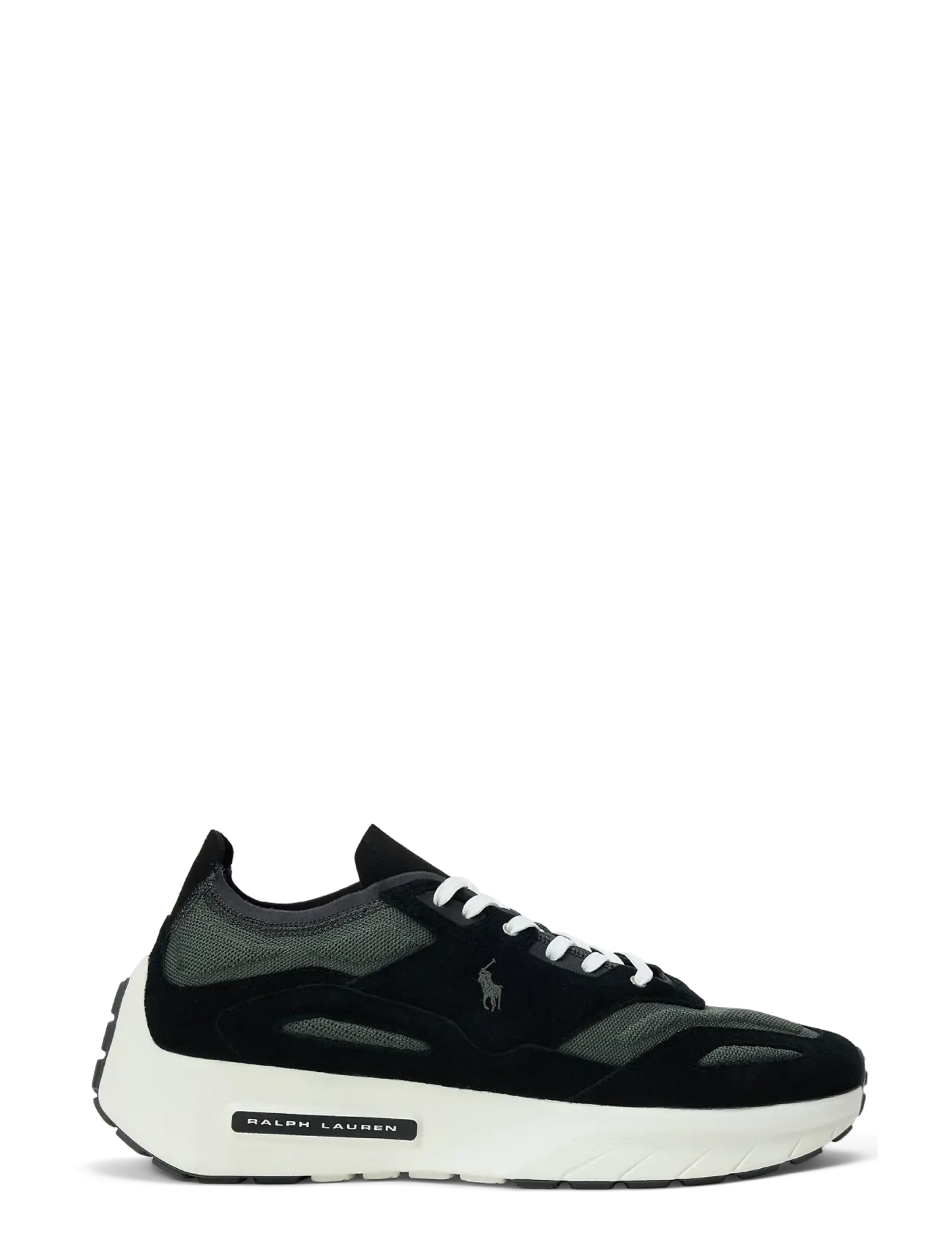 Polo Ralph Lauren Boerum Suede-Paneled Knit Sneaker - Apavi - BLACK/CHARCOAL GR / black