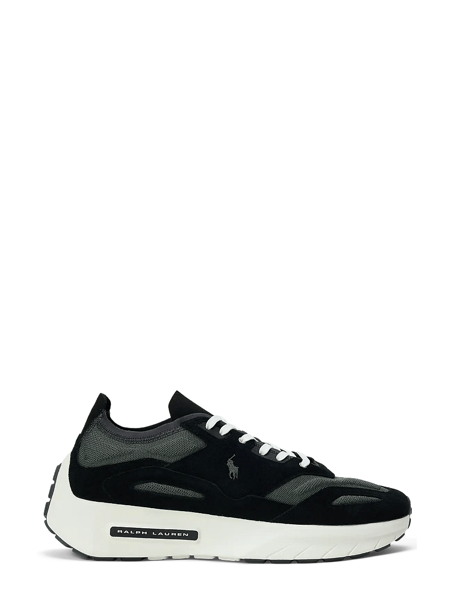 Polo Ralph Lauren - Boerum Suede-Paneled Knit Sneaker - nach anlass kaufen - black/charcoal gr - 0
