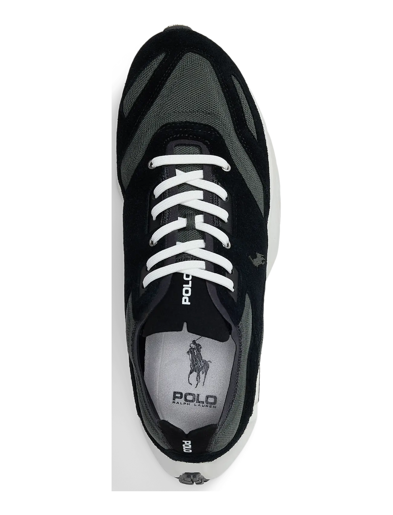 Polo Ralph Lauren - Boerum Suede-Paneled Knit Sneaker - nach anlass kaufen - black/charcoal gr - 2