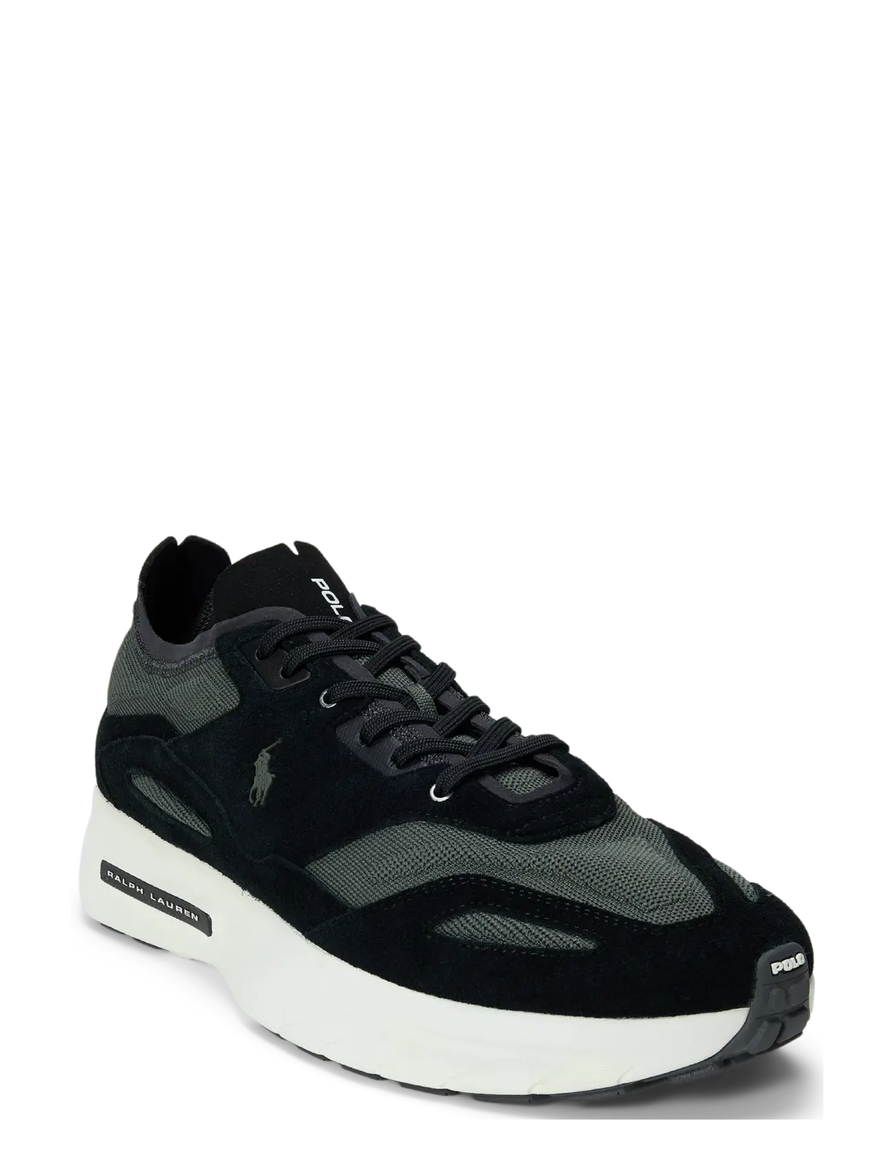 Polo Ralph Lauren - Boerum Suede-Paneled Knit Sneaker - nach anlass kaufen - black/charcoal gr - 4